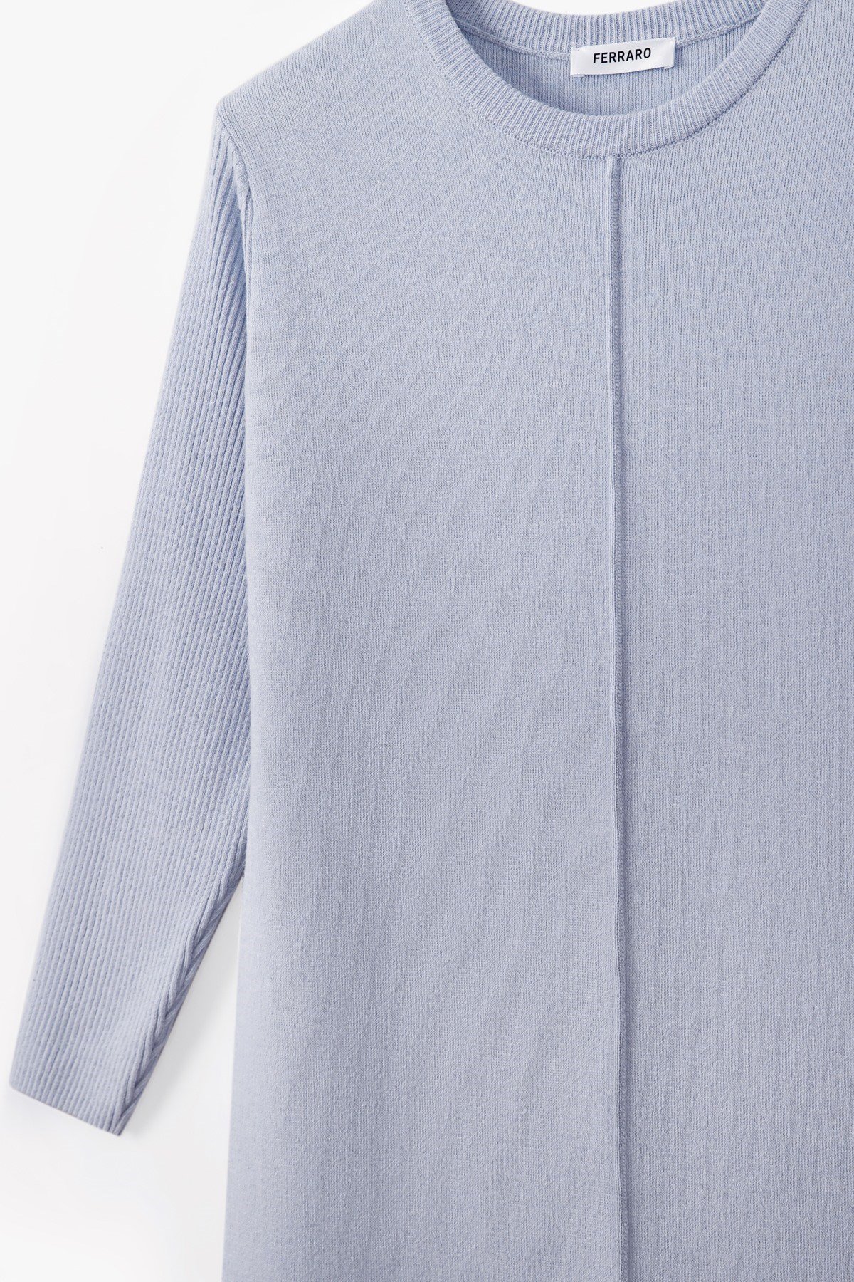 Ferraro Lila Yandan Yırtmaçlı Midi Boy Kaşmirli Kadın Triko Elbise