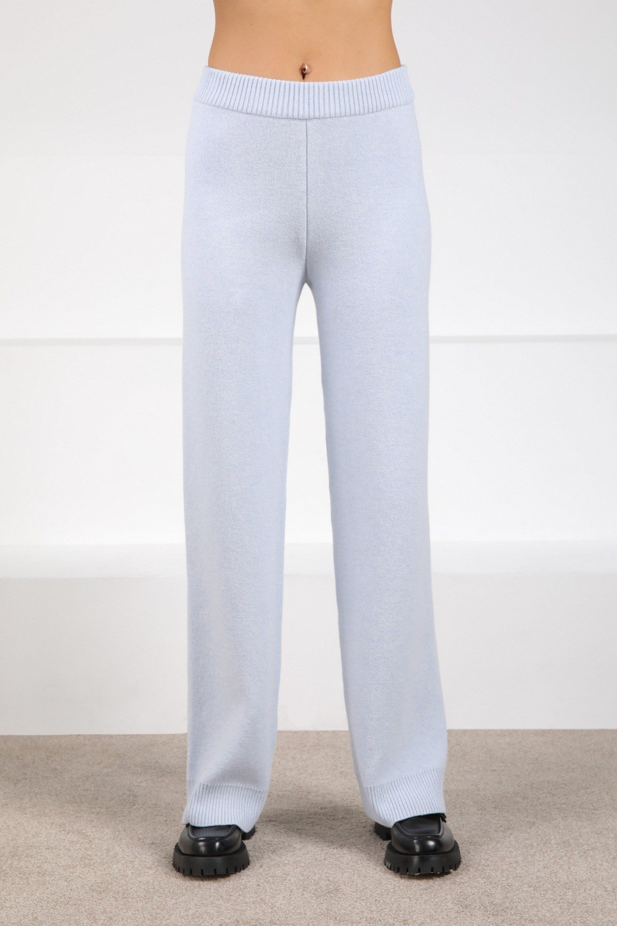 Ferraro Mavi Kaşmirli Kadın Triko Pantolon