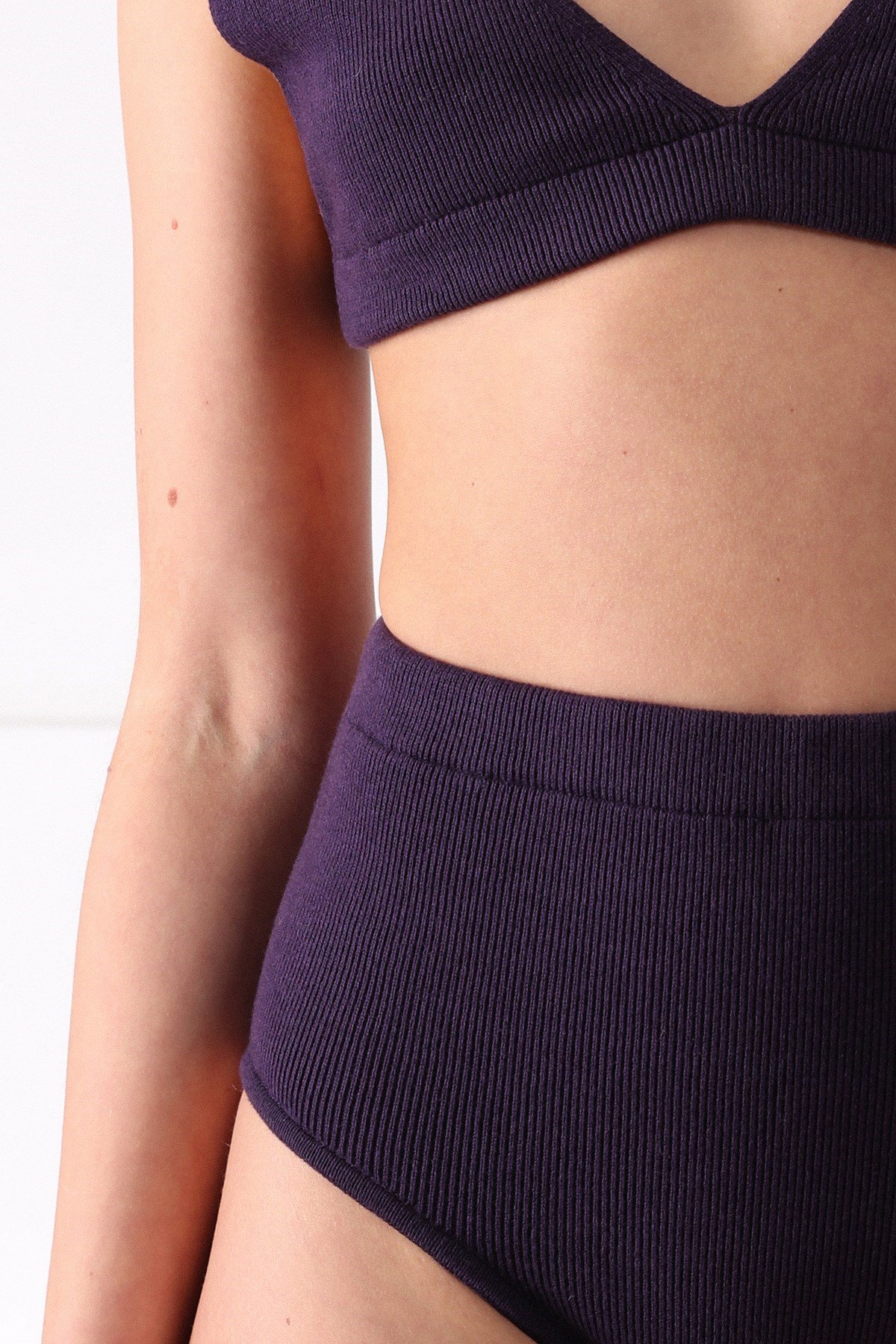 Ferraro Mor Kısa Pamuklu Kadın Triko Şort