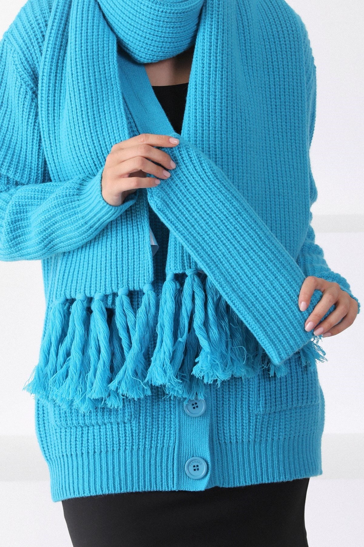 Ferraro Mose Kuzu Yünü Kadın Atkı Bere Takımı