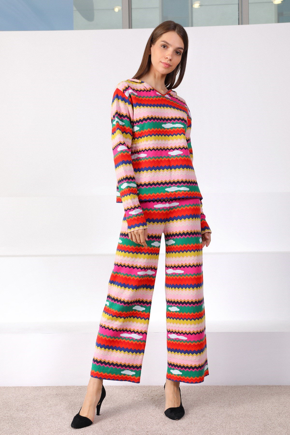 Ferraro Multi İspanyol Paça Kadın Triko Pantolon