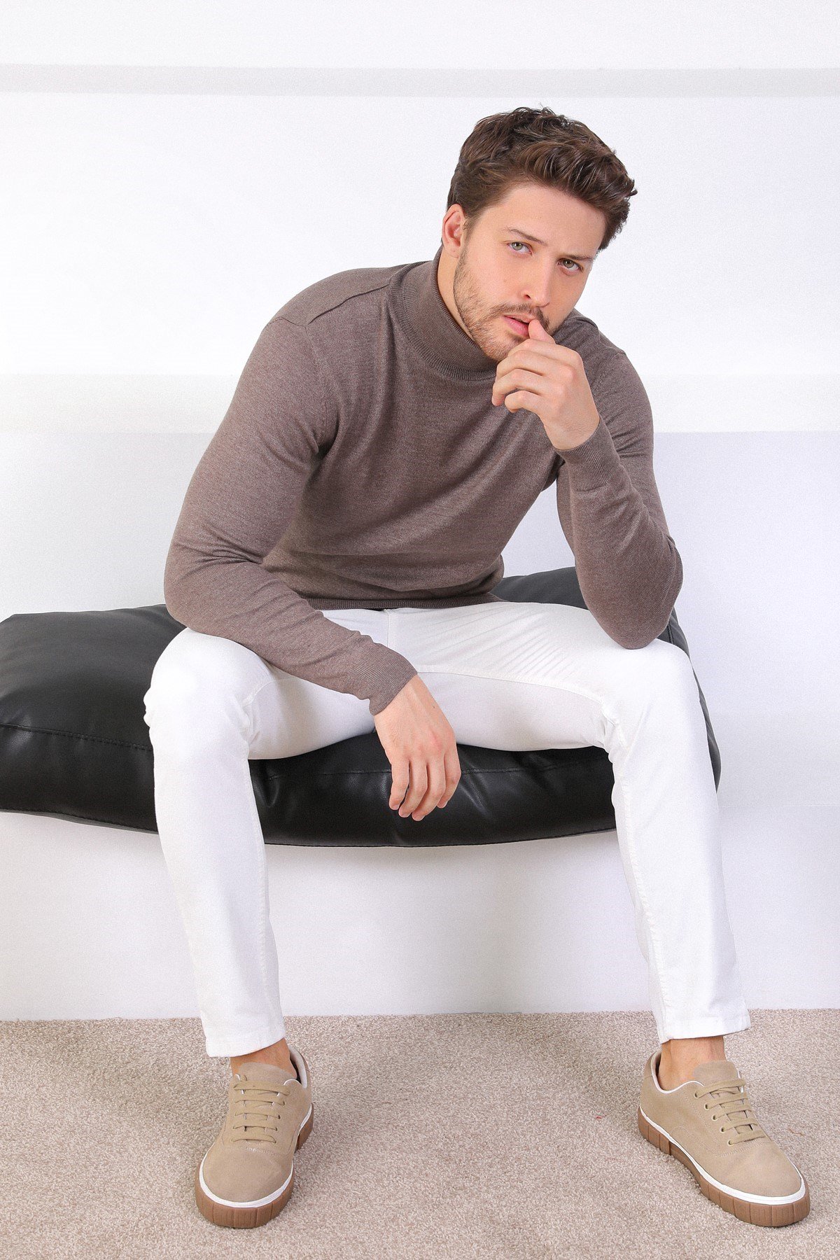 Ferraro Nescafe Balıkçı Yaka Pamuk Kazak