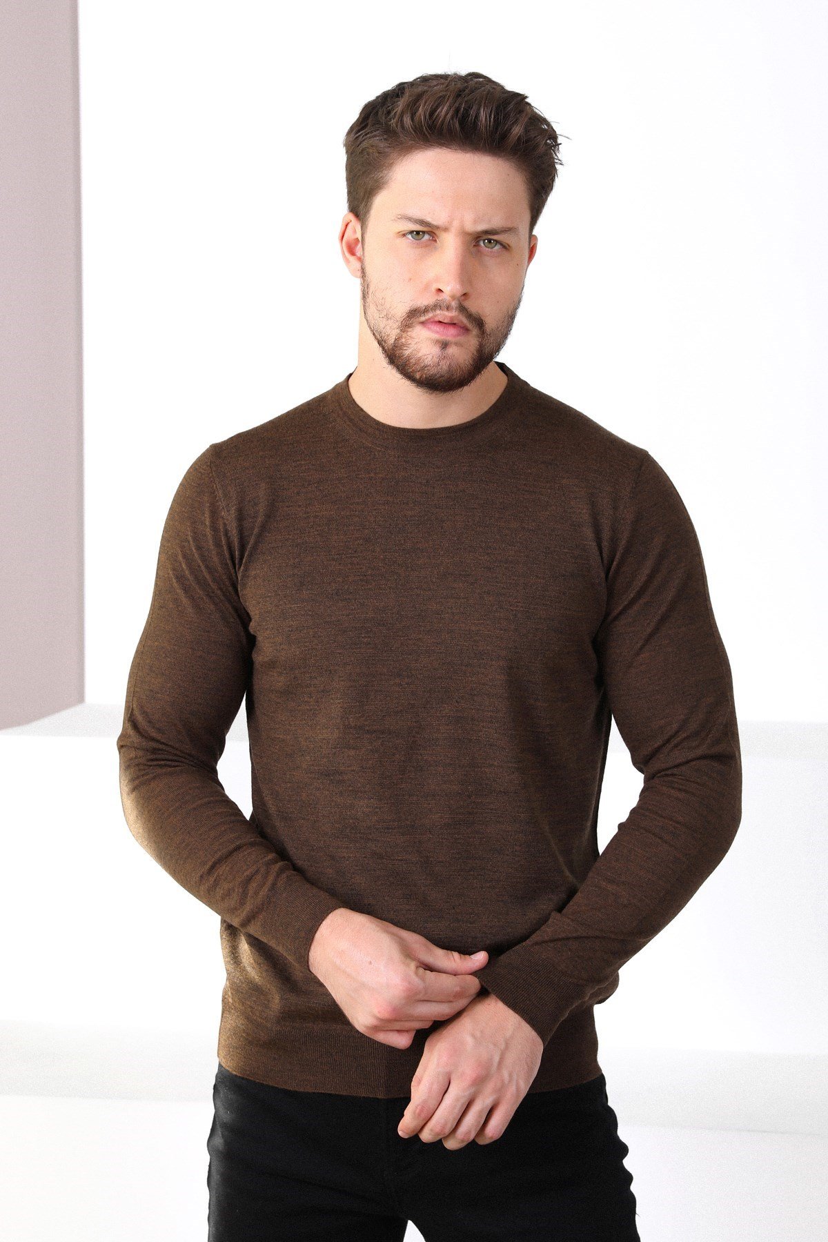 Ferraro Nescafe Bisiklet Yaka Erkek Triko Kazak