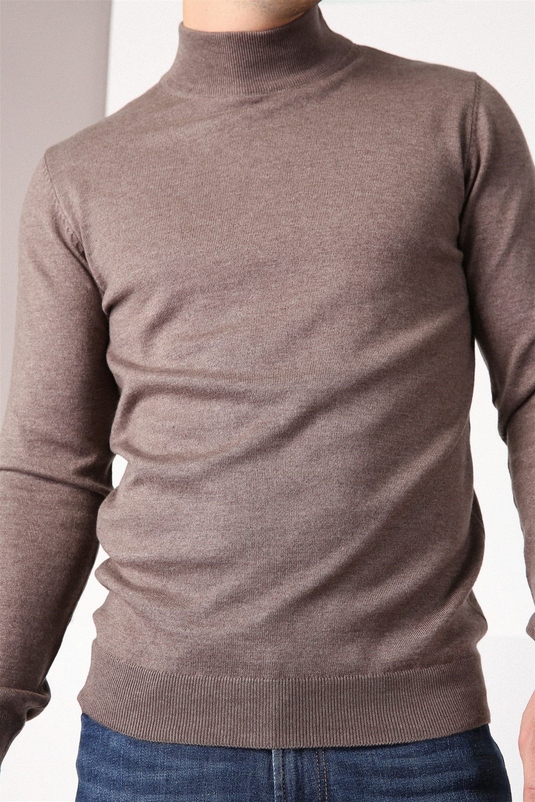 Ferraro Nescafe Yarım Balıkçı Yaka Erkek Pamuk Kazak