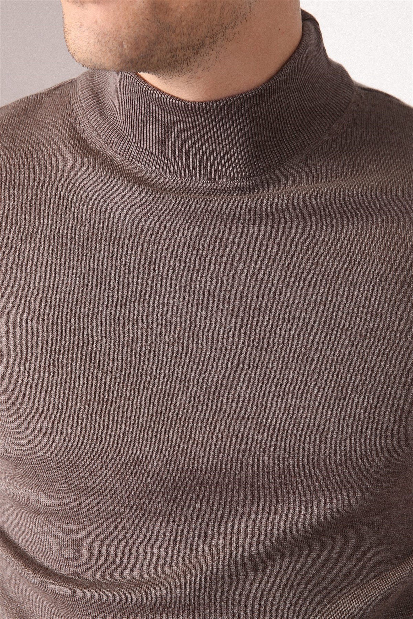 Ferraro Nescafe Yarım Balıkçı Yaka Erkek Pamuk Kazak