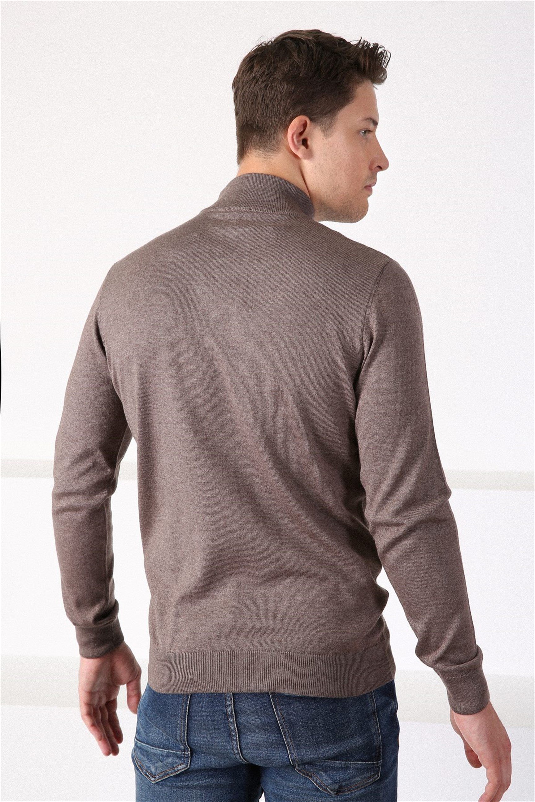 Ferraro Nescafe Yarım Balıkçı Yaka Erkek Pamuk Kazak