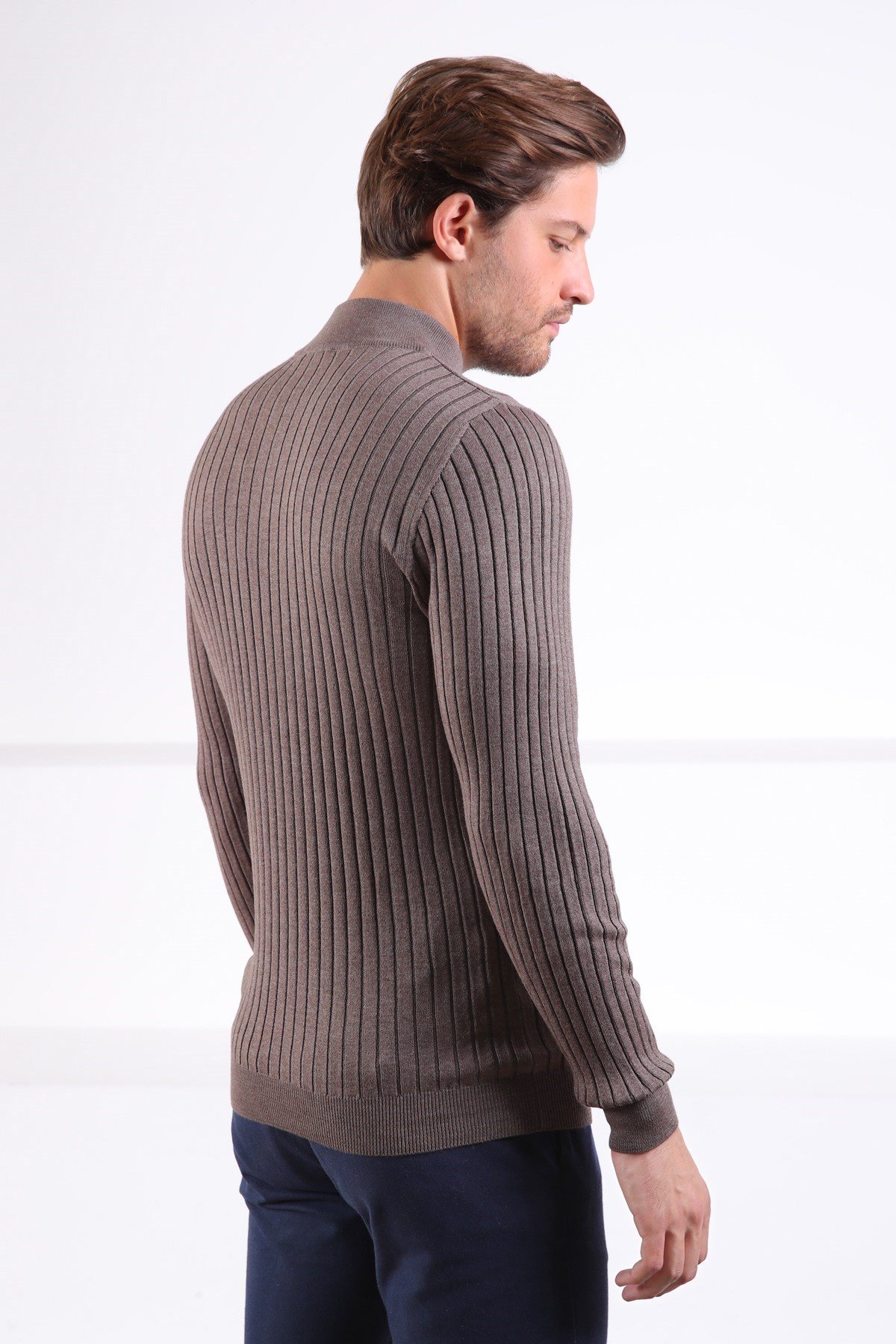 Ferraro Nescafe Yarım Balıkçı Yaka Fitilli Erkek Kazak