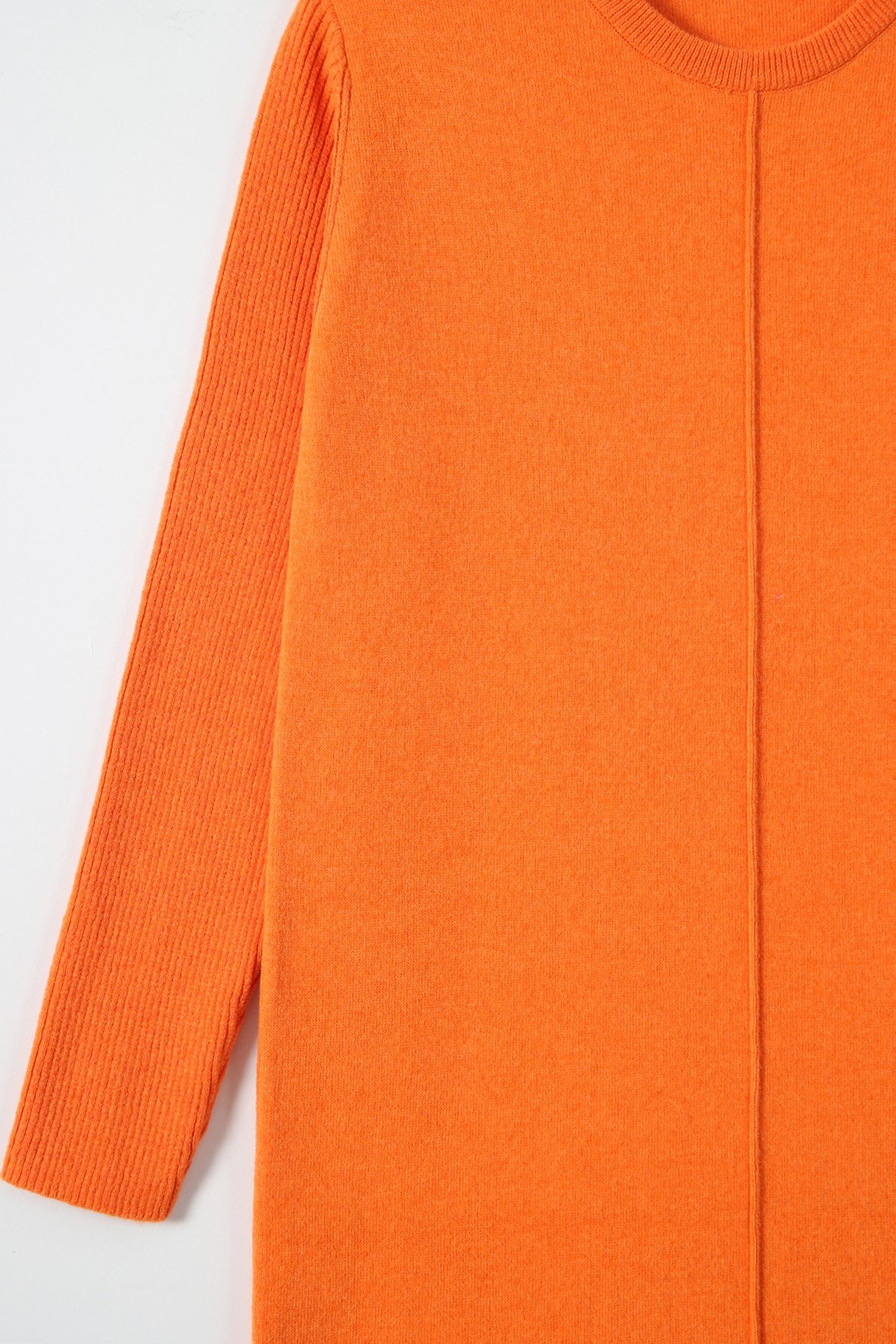 Ferraro Orange Yandan Yırtmaçlı Midi Boy Kaşmirli Kadın Triko Elbise