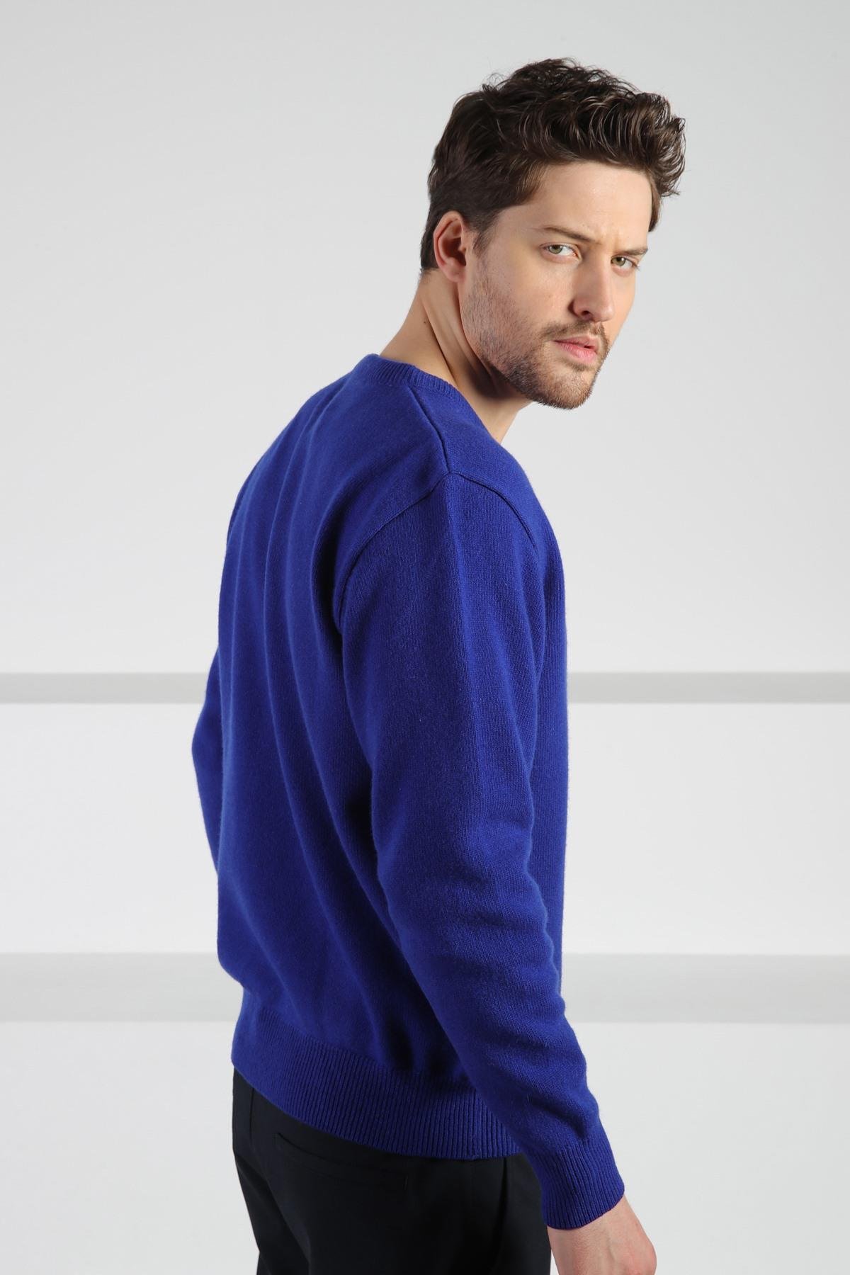 Ferraro Parma V Yaka Erkek Uzun Kollu %100 Kuzu Yünü Triko Kazak