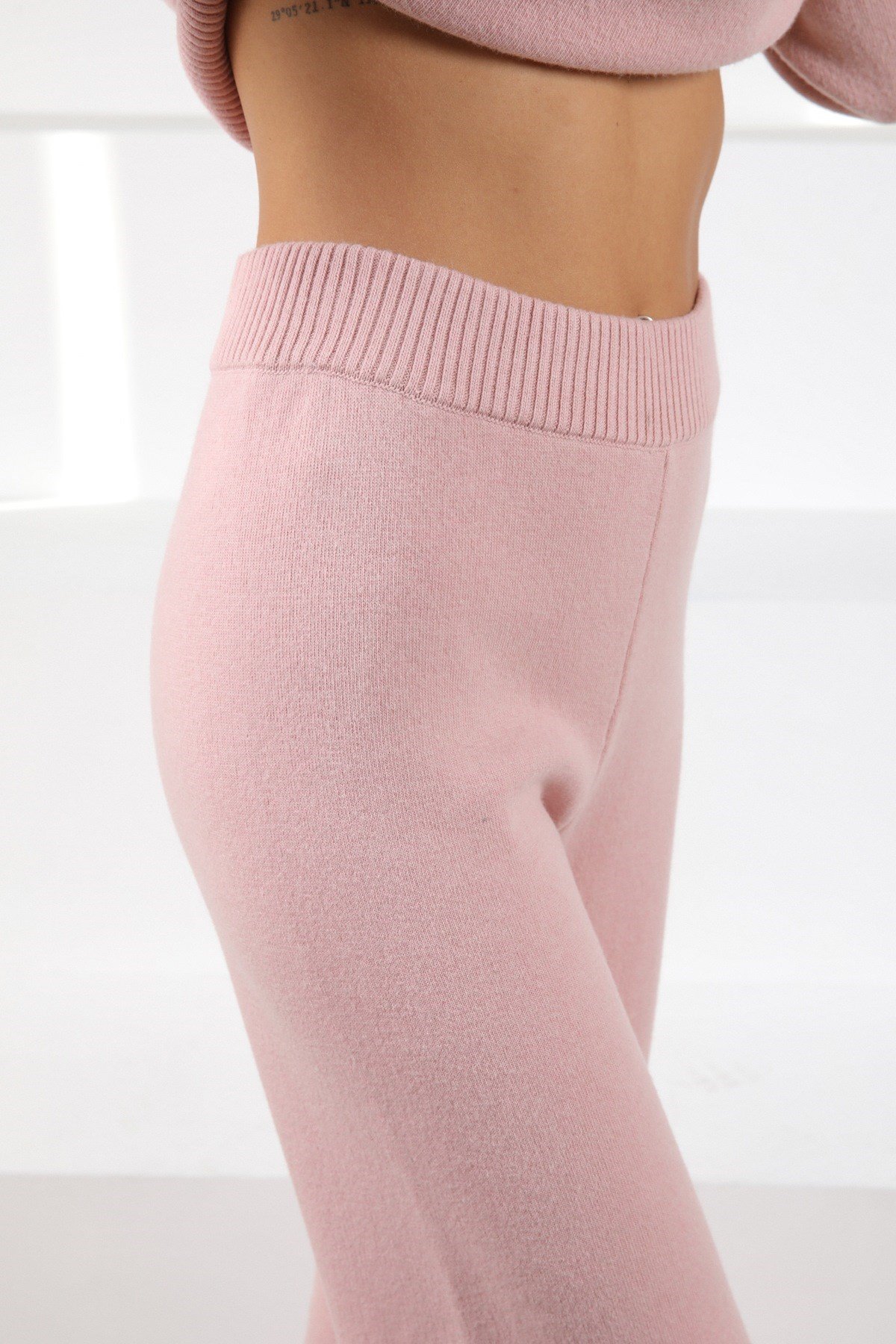 Ferraro Pembe Kaşmirli Kadın Triko Pantolon