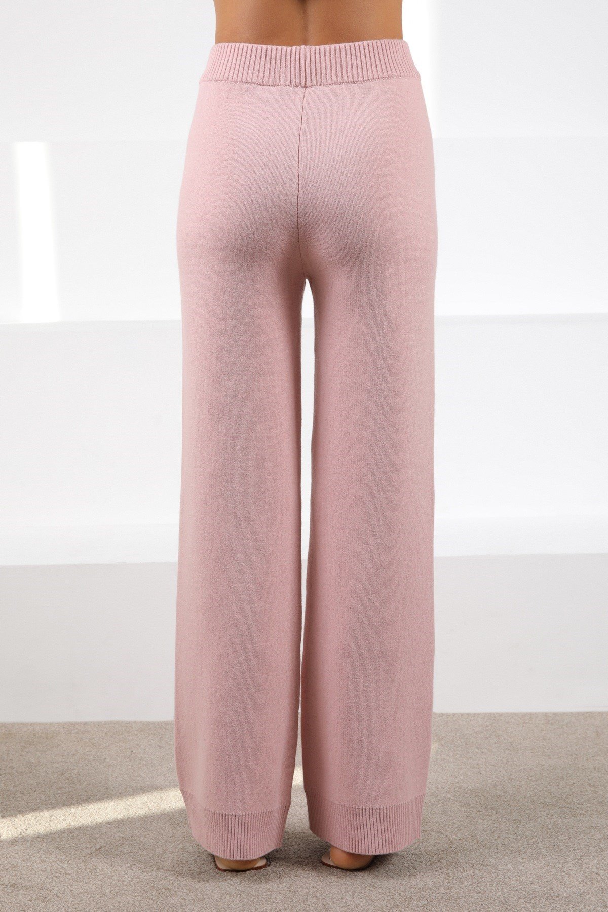 Ferraro Pembe Kaşmirli Kadın Triko Pantolon