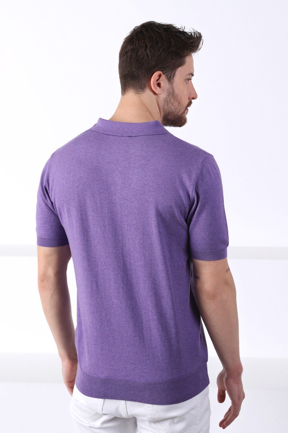 Ferraro Petunia Polo Yaka Düz Renk Erkek Pamuk Triko T-Shirt