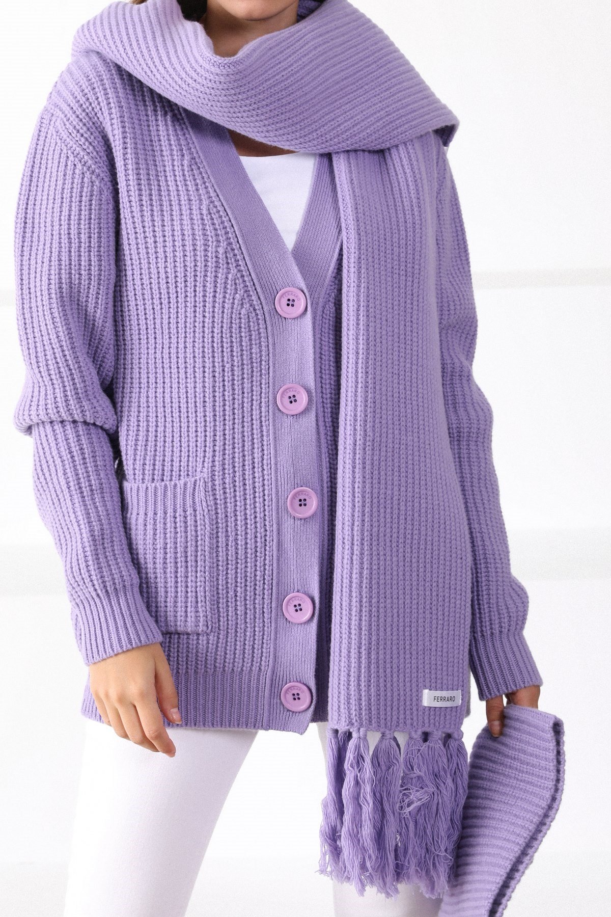 Ferraro Pirex Kuzu Yünü Kadın Atkı Bere Takımı