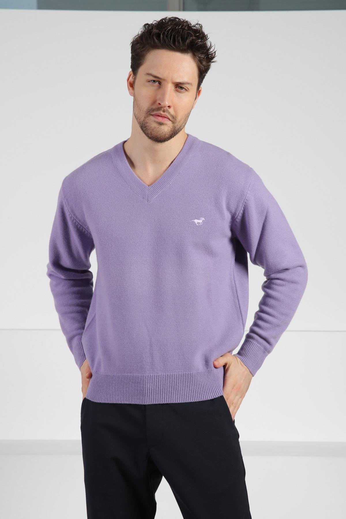 Ferraro Pirex V Yaka Erkek Uzun Kollu %100 Kuzu Yünü Triko Kazak