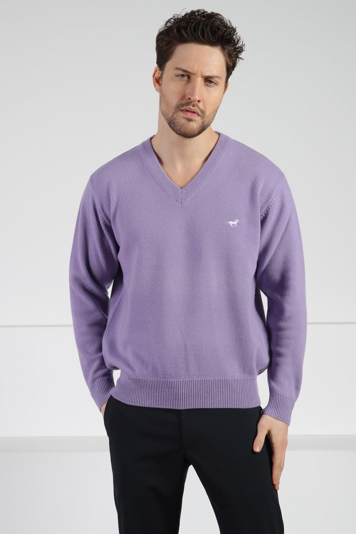 Ferraro Pirex V Yaka Erkek Uzun Kollu %100 Kuzu Yünü Triko Kazak
