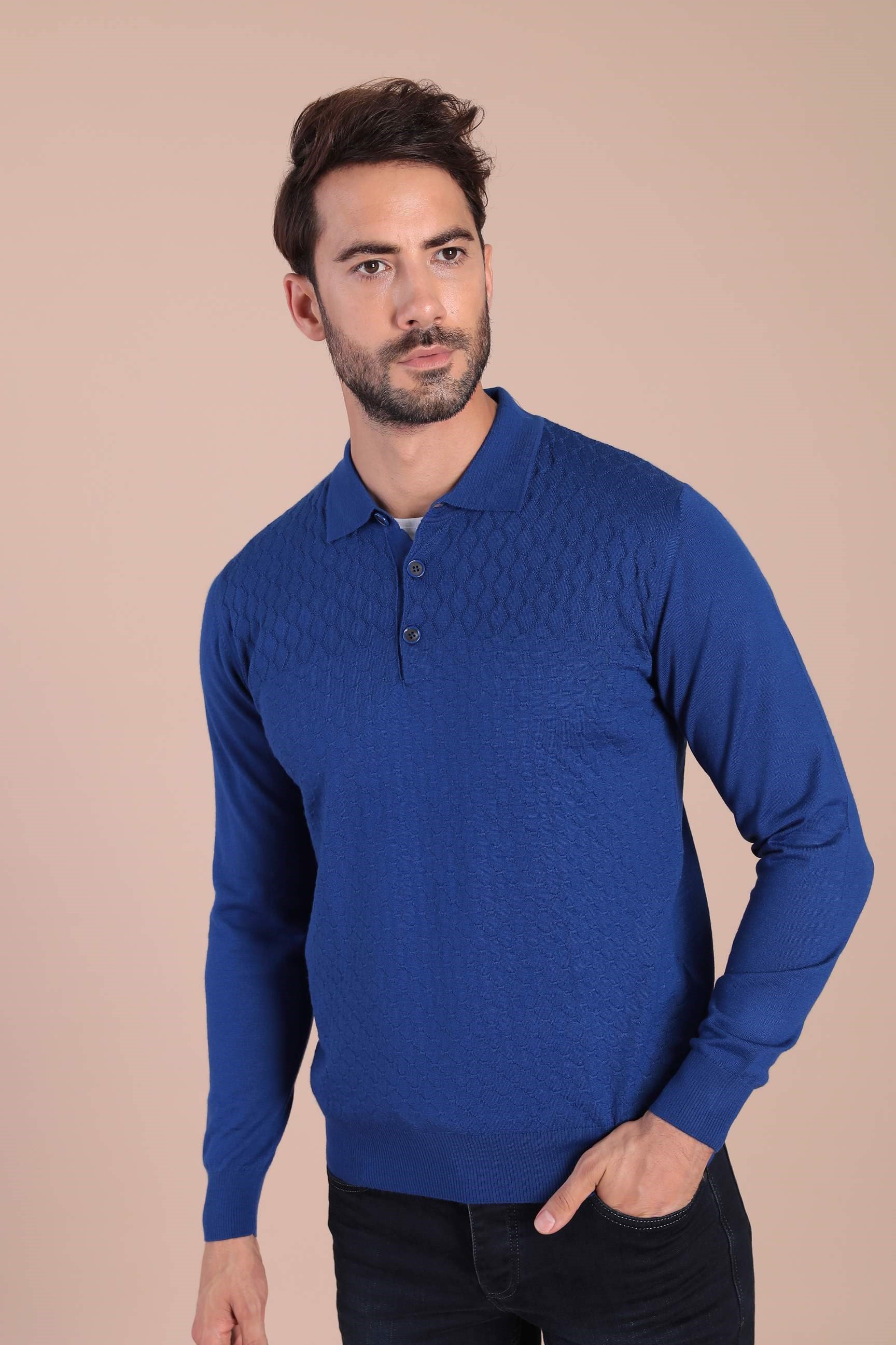 Ferraro Polo Yaka Superfine Yün Kazak