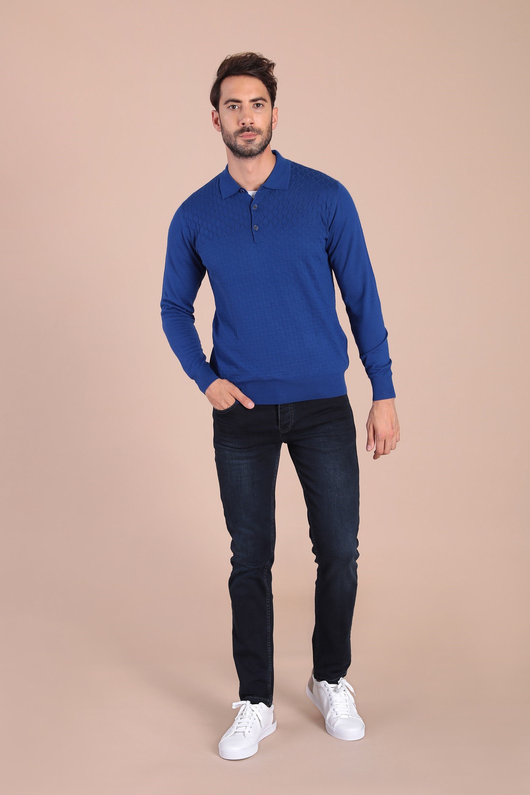 Ferraro Polo Yaka Superfine Yün Kazak