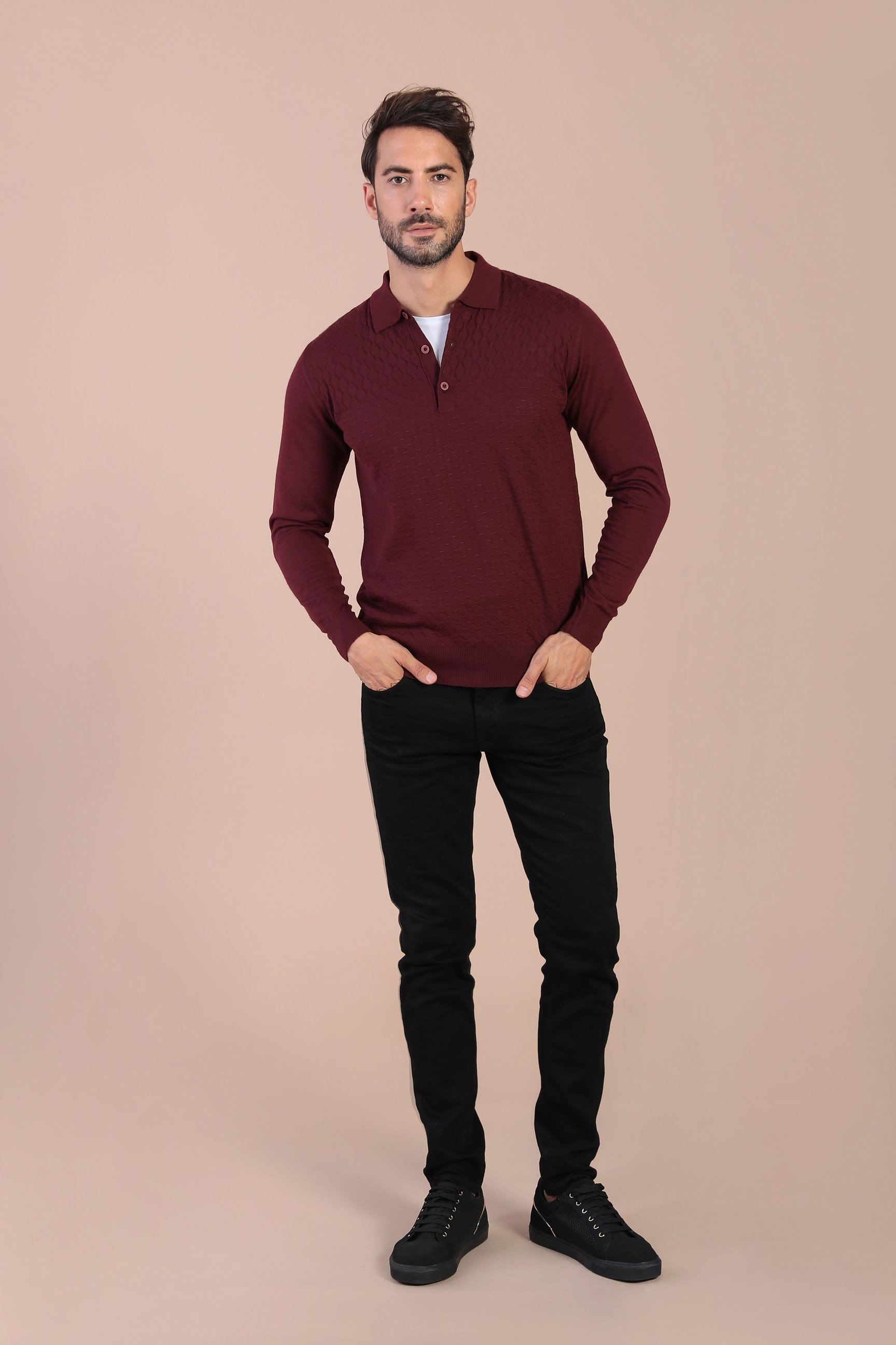 Ferraro Polo Yaka Superfine Yün Kazak