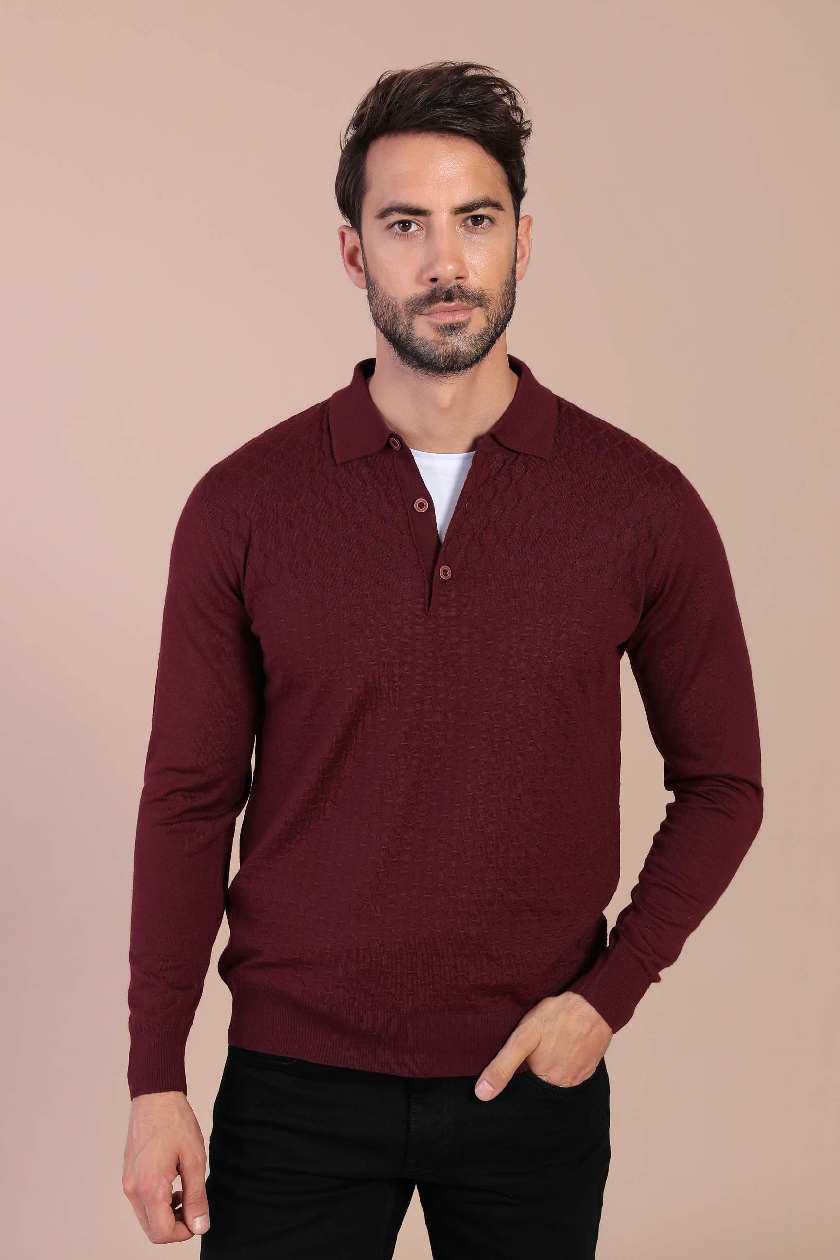 Ferraro Polo Yaka Superfine Yün Kazak