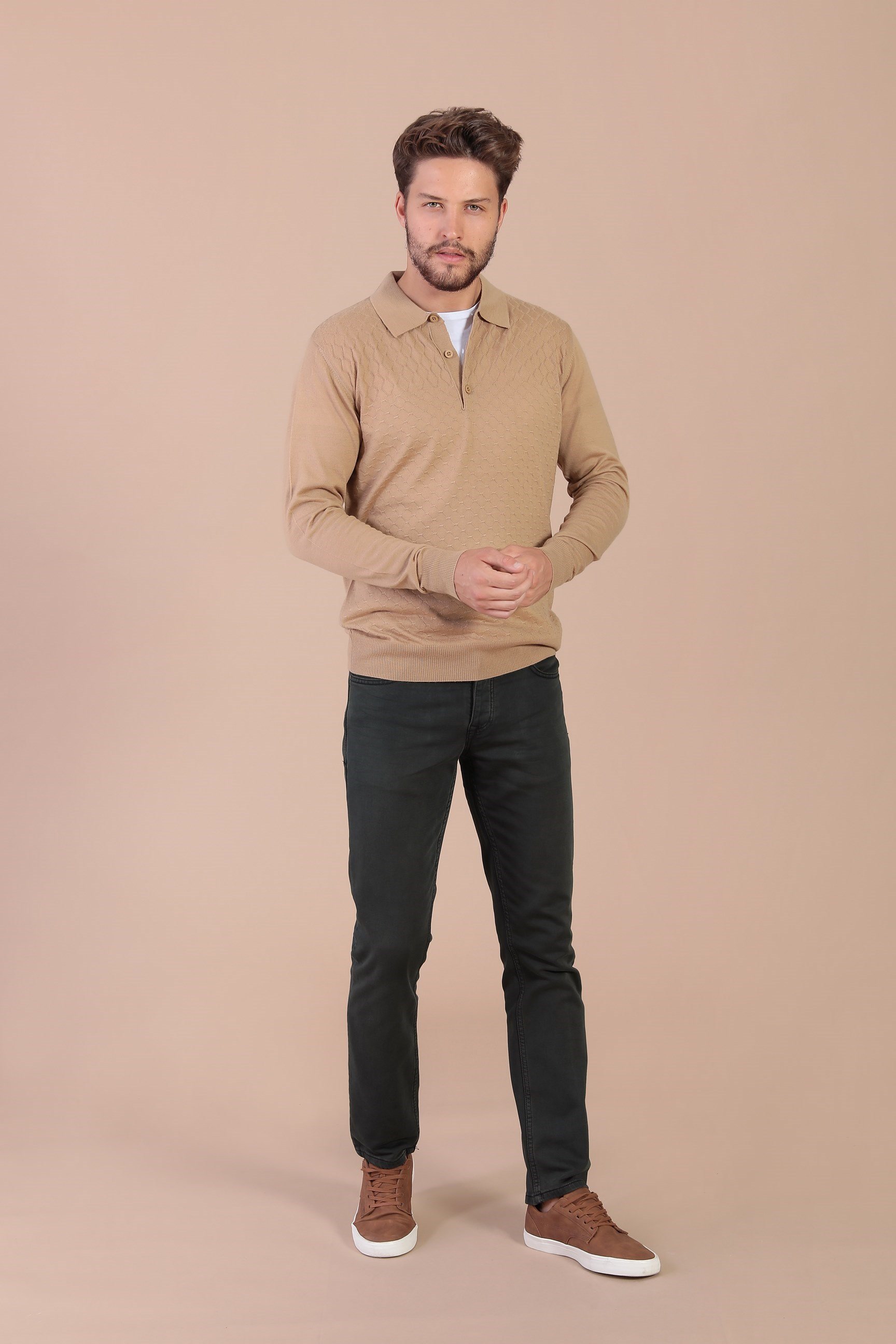 Ferraro Polo Yaka Superfine Yün Kazak