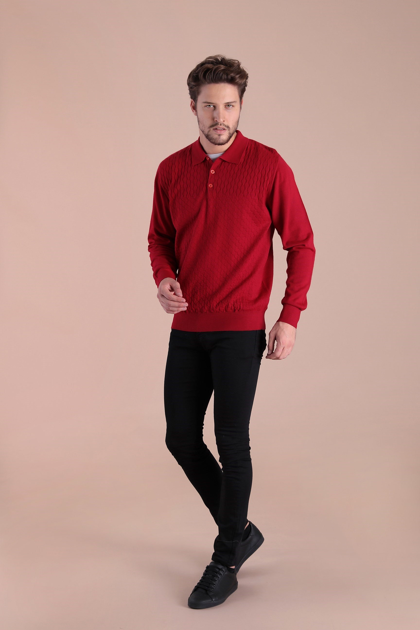 Ferraro Polo Yaka Superfine Yün Kazak