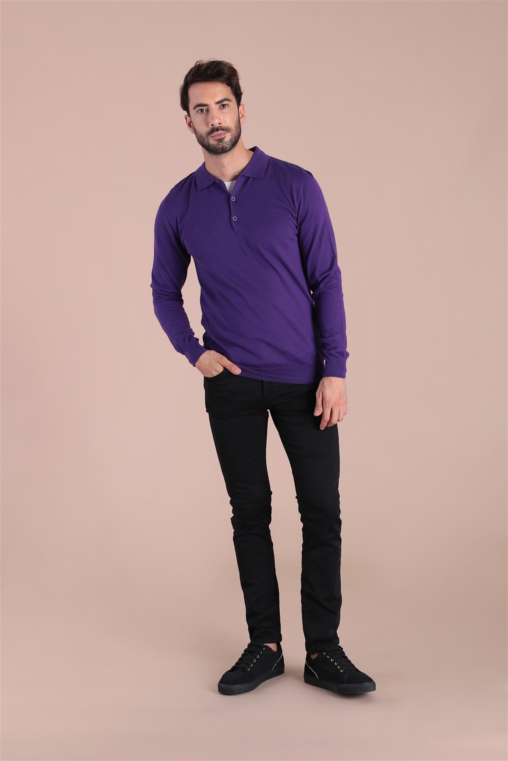 Ferraro Polo Yaka Superfine Yün Kazak