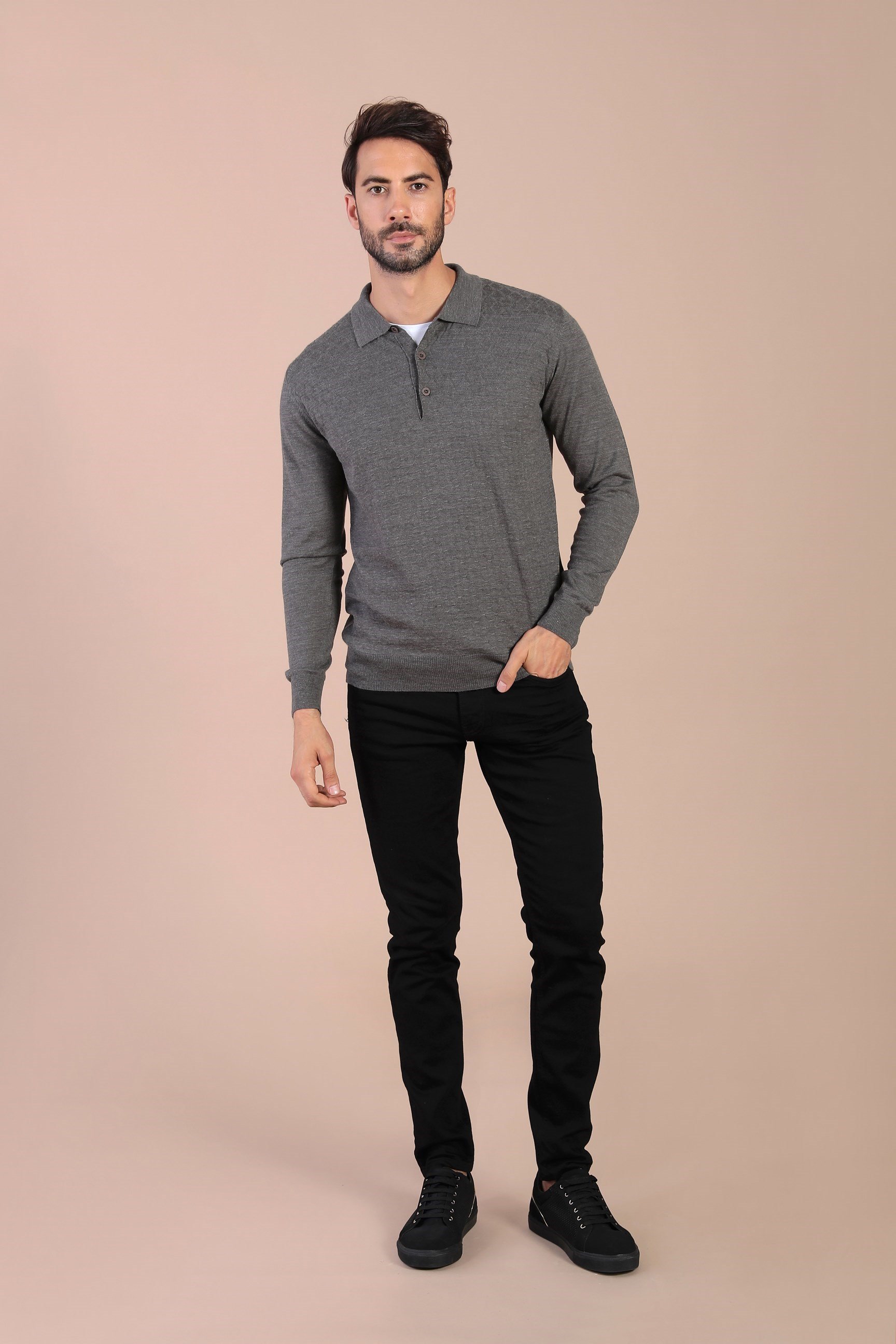 Ferraro Polo Yaka Superfine Yün Kazak