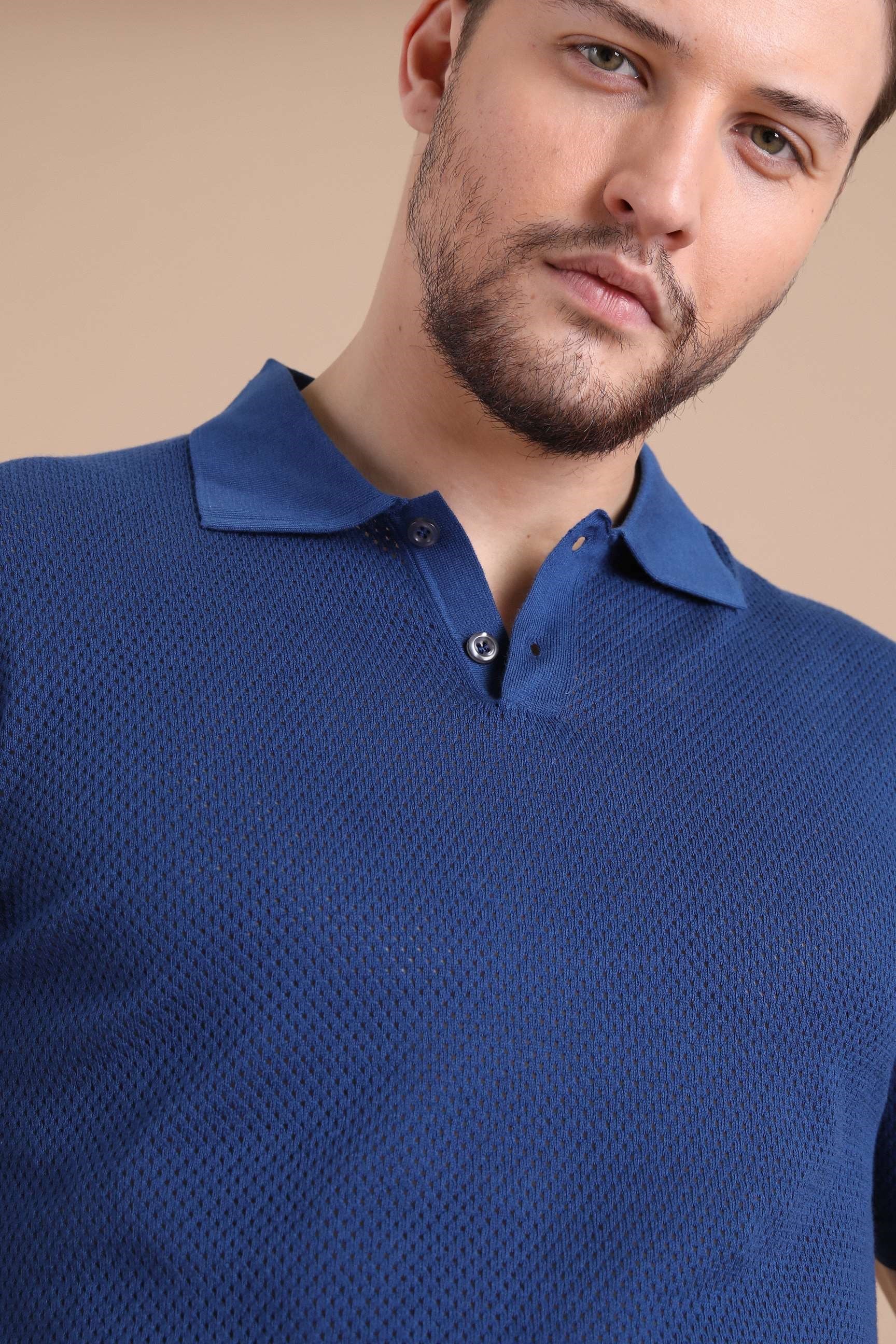 Ferraro Saks Polo Yaka Düğmeli Erkek Pamuk Triko T-Shirt