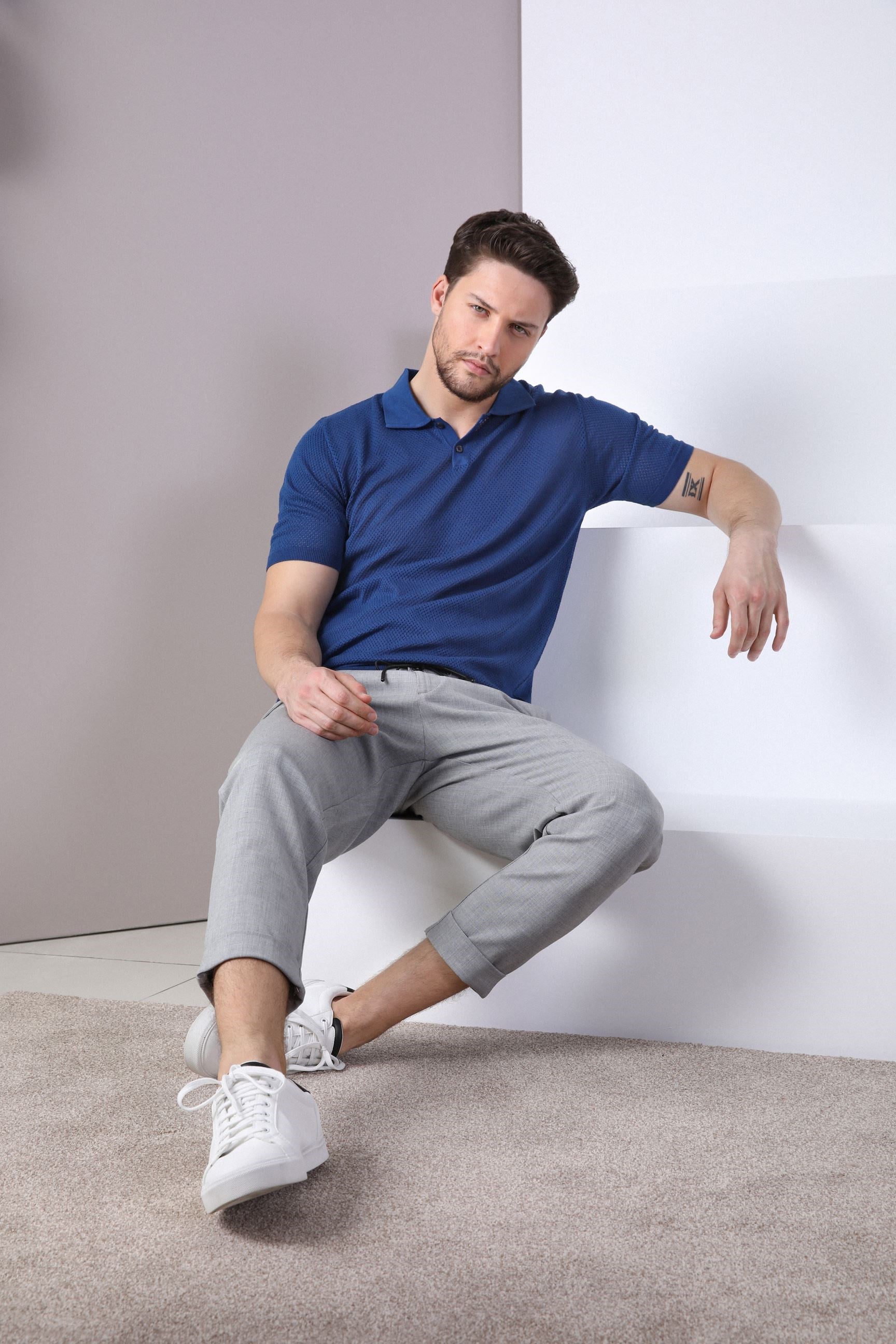 Ferraro Saks Polo Yaka Düğmeli Erkek Pamuk Triko T-Shirt