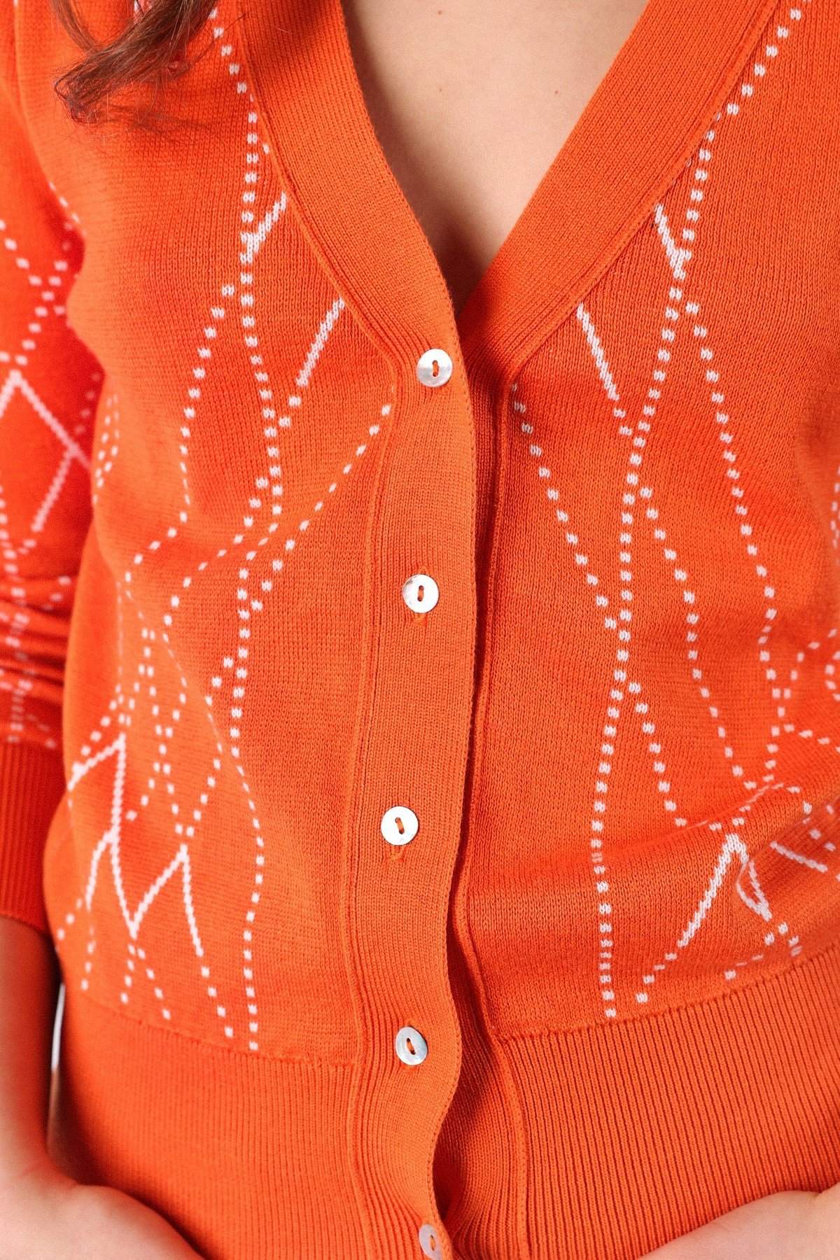 Ferraro Sienna Çizgili Pamuk Kadın Triko Hırka