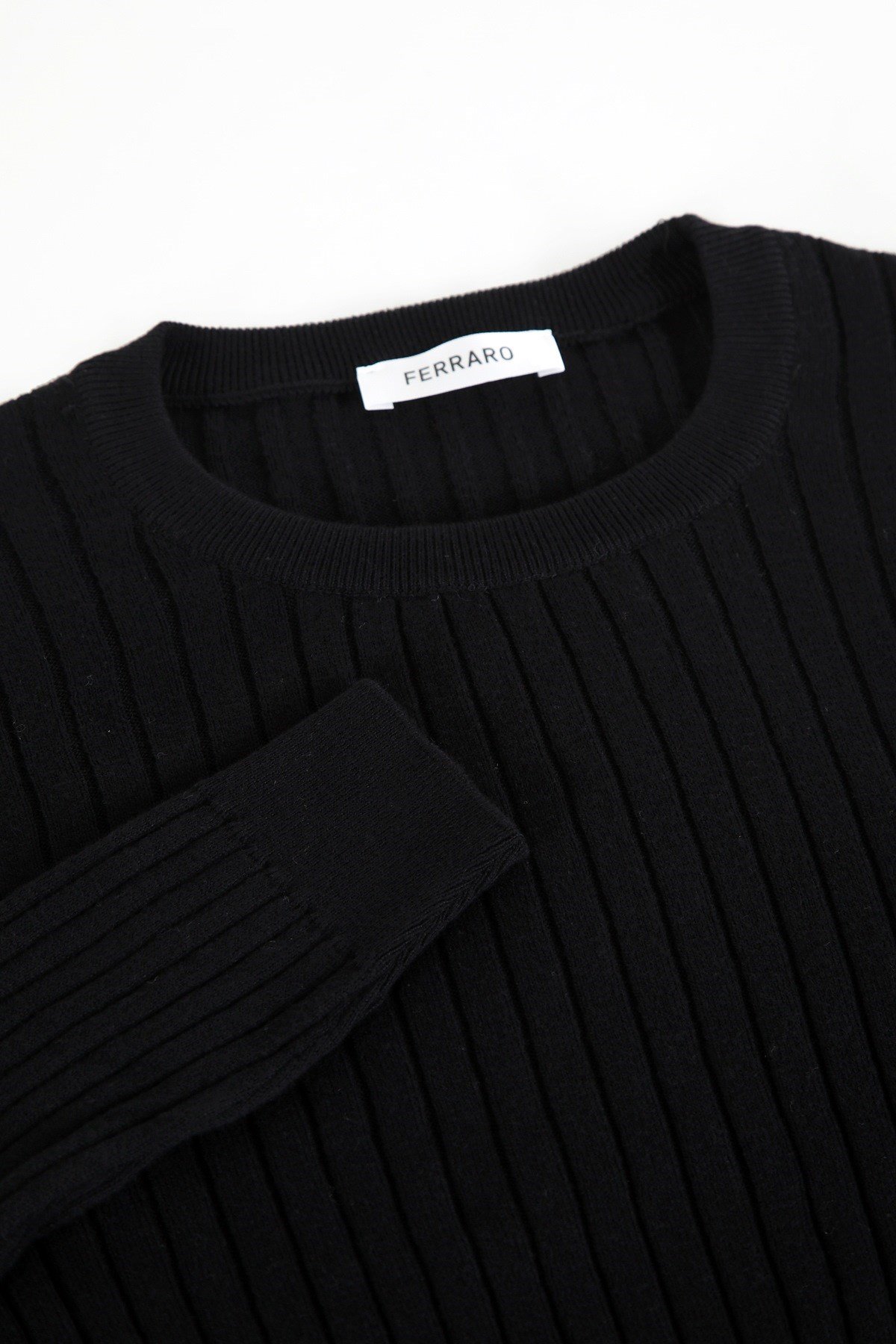 Ferraro Siyah Bisiklet Yaka Fitilli Erkek Kazak