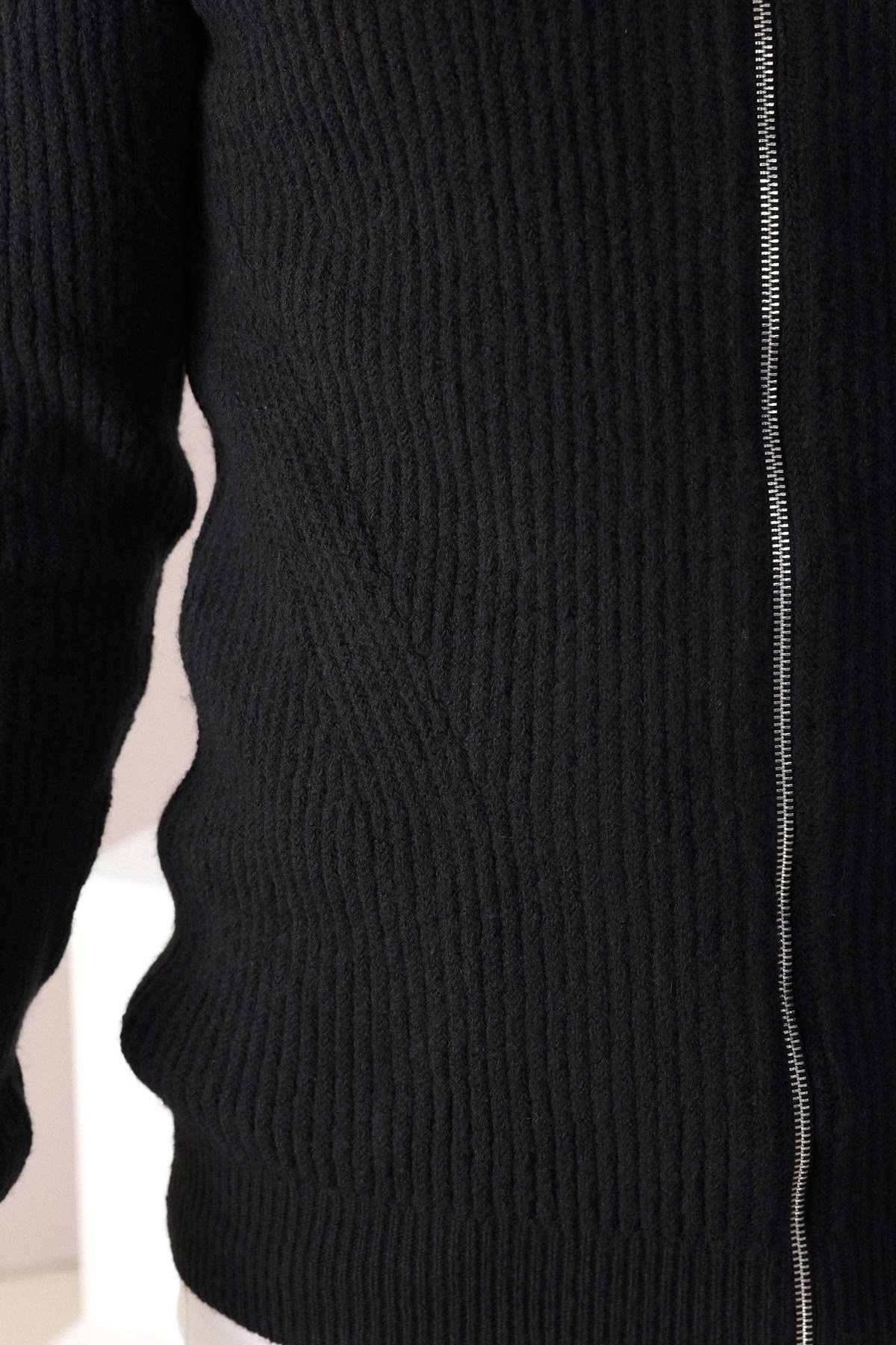 Ferraro Siyah Çift Fermuarlı Erkek Triko Hırka