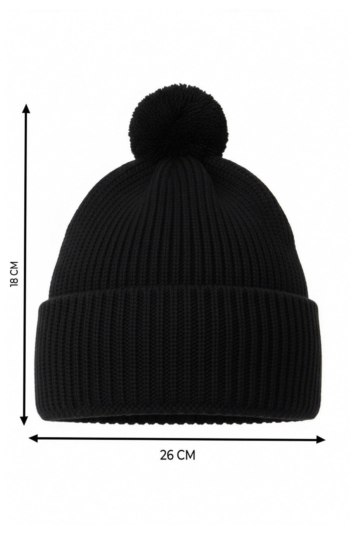 Ferraro Siyah Yumuşak Dokulu Triko Şapka