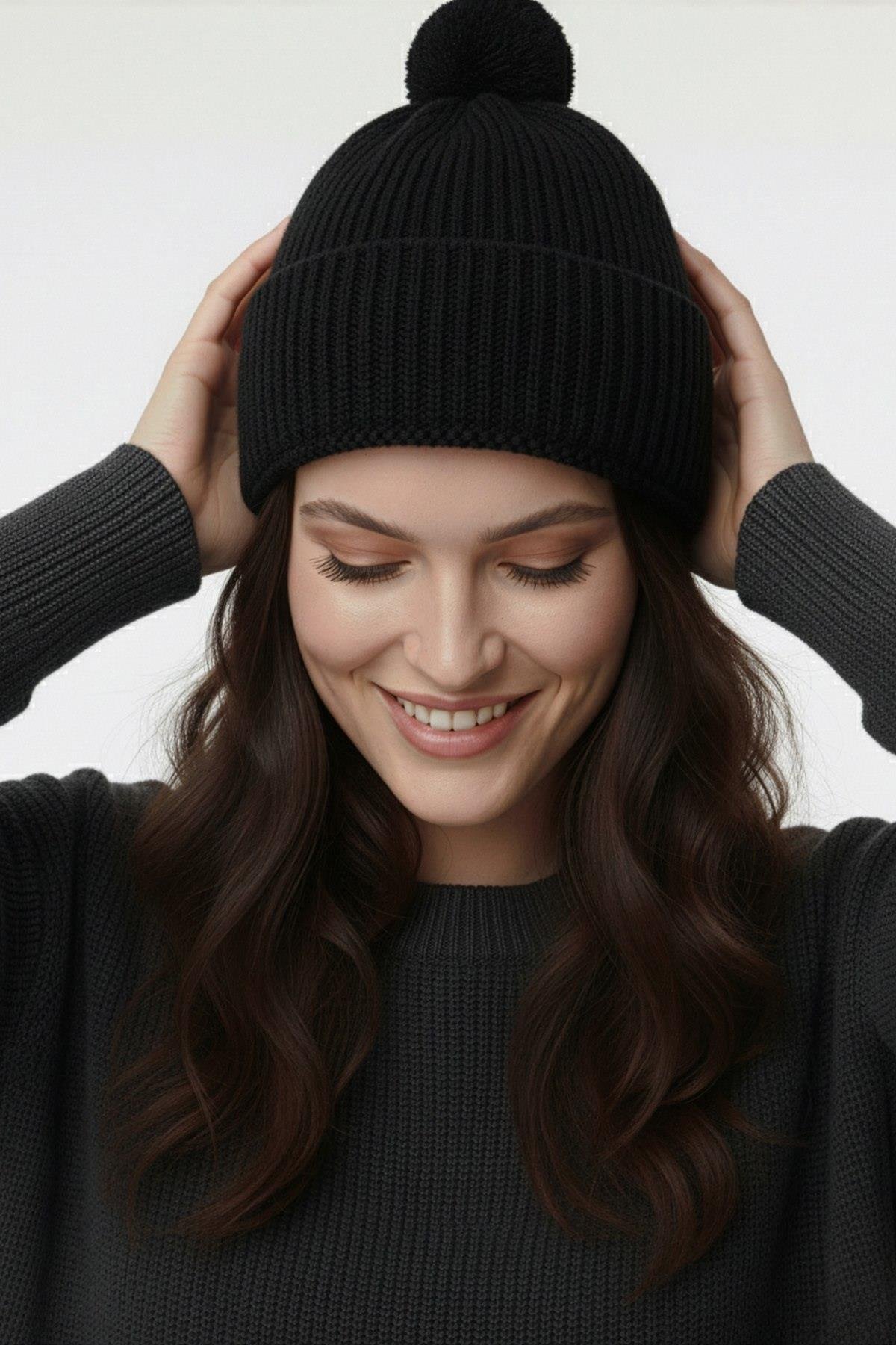 Ferraro Siyah Yumuşak Dokulu Triko Şapka