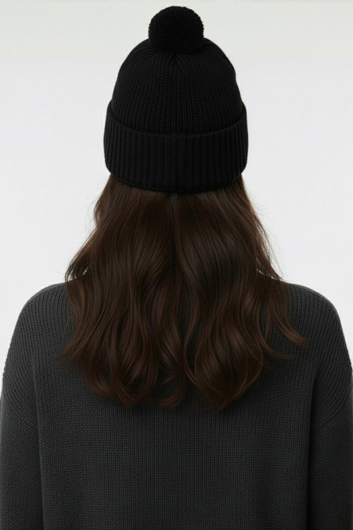 Ferraro Siyah Yumuşak Dokulu Triko Şapka