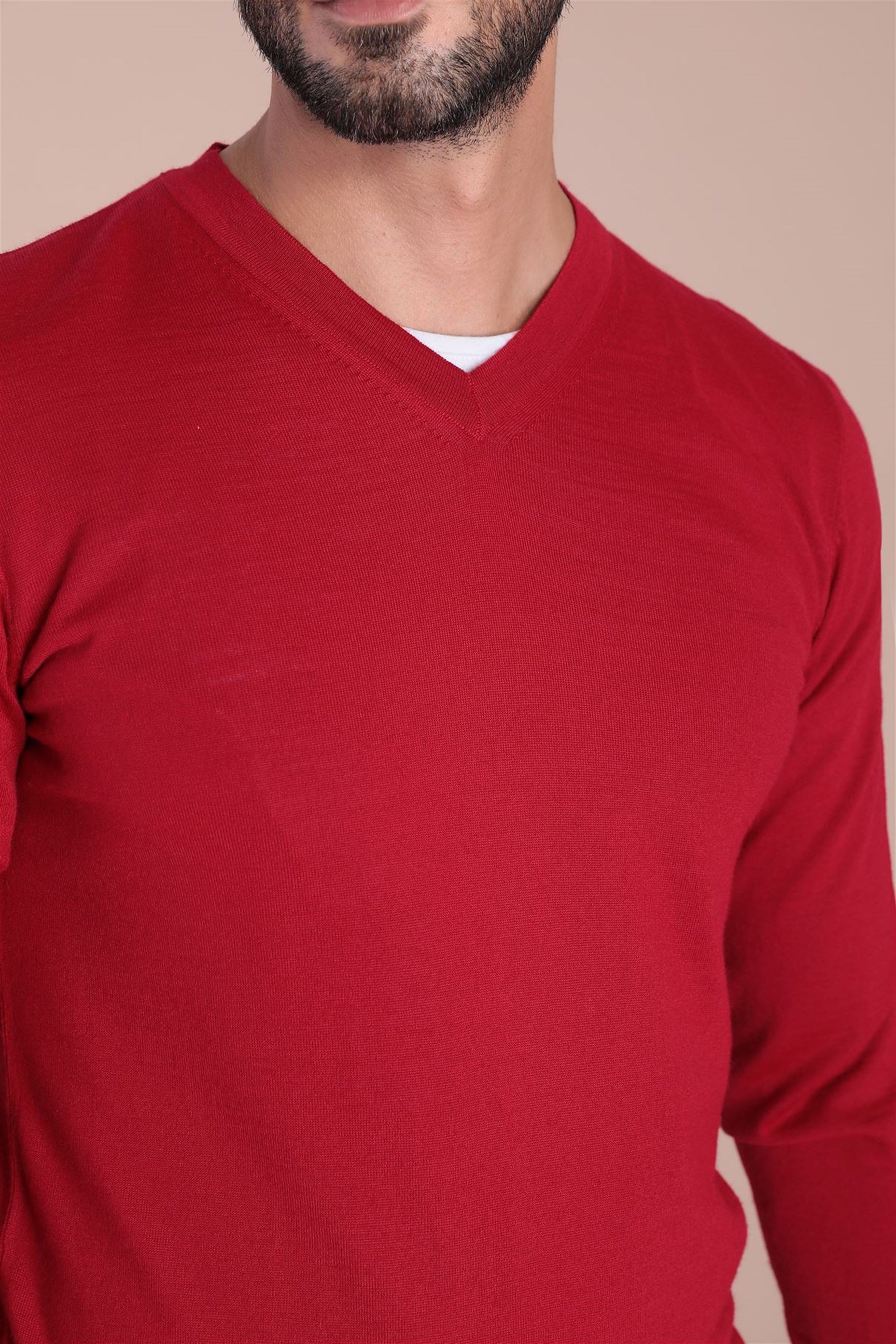 Ferraro V Yaka Superfine Yün Kazak