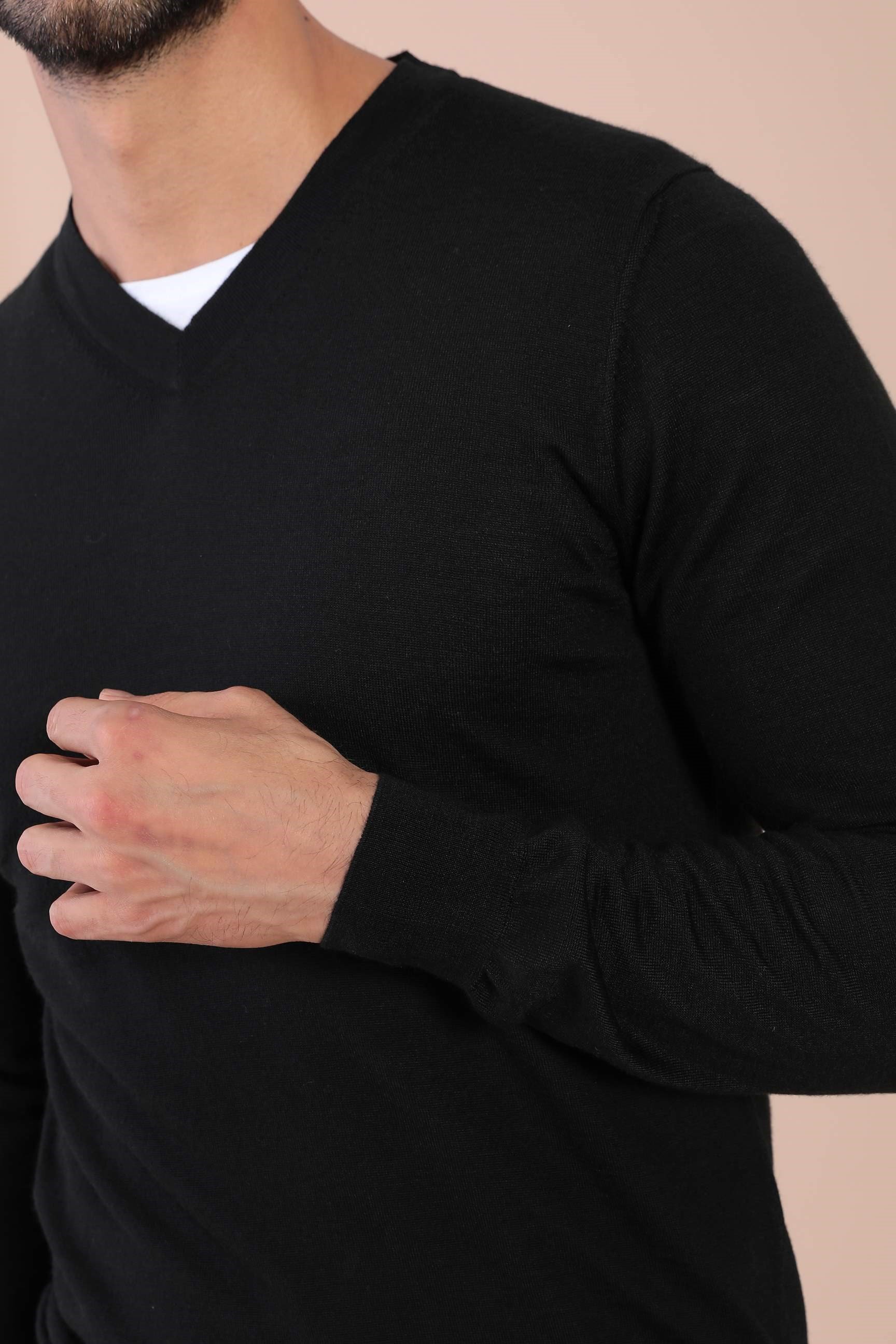 Ferraro V Yaka Superfine Yün Kazak