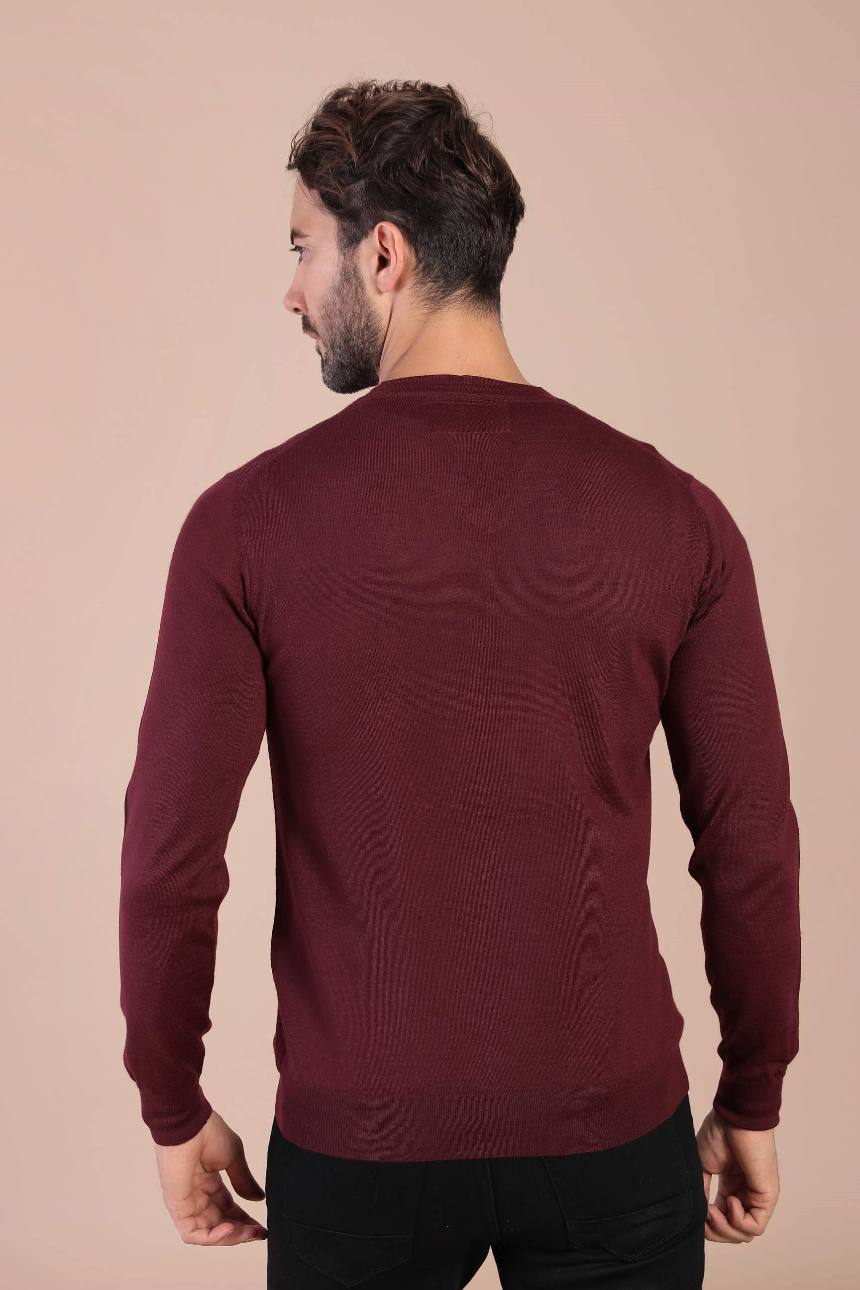 Ferraro V Yaka Superfine Yün Kazak