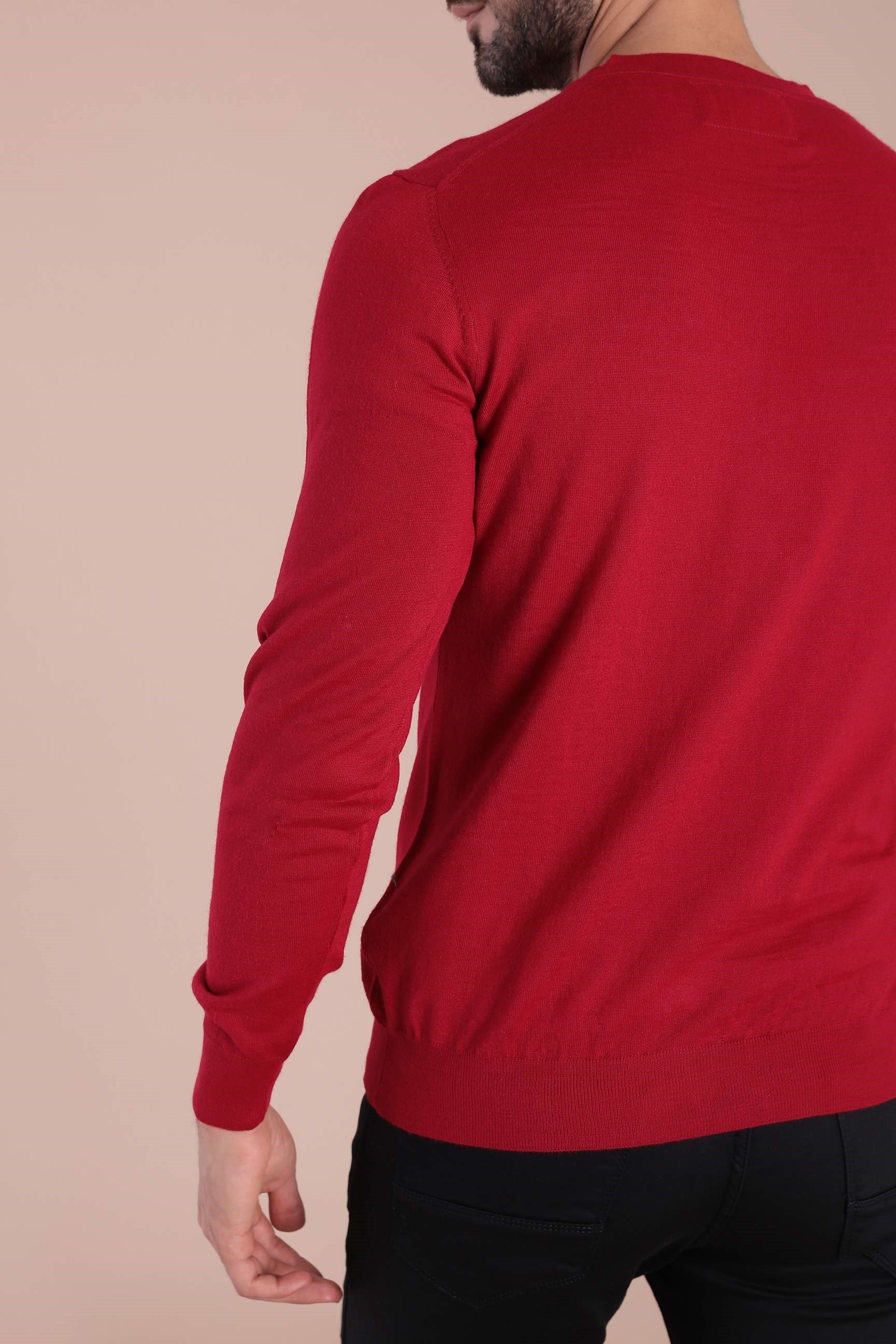 Ferraro V Yaka Superfine Yün Kazak