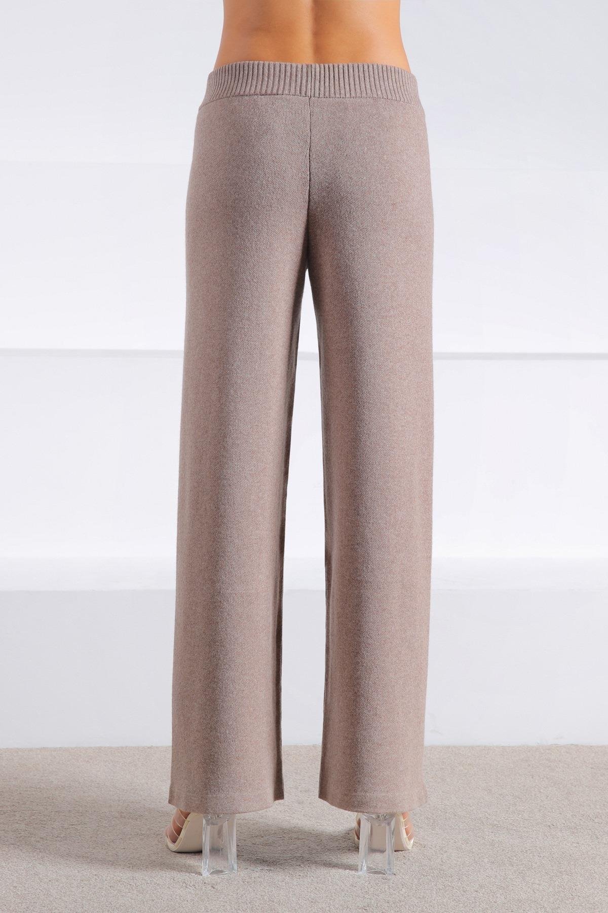 Ferraro Vizon Bol Paça Kaşmirli Kadın Triko Pantolon