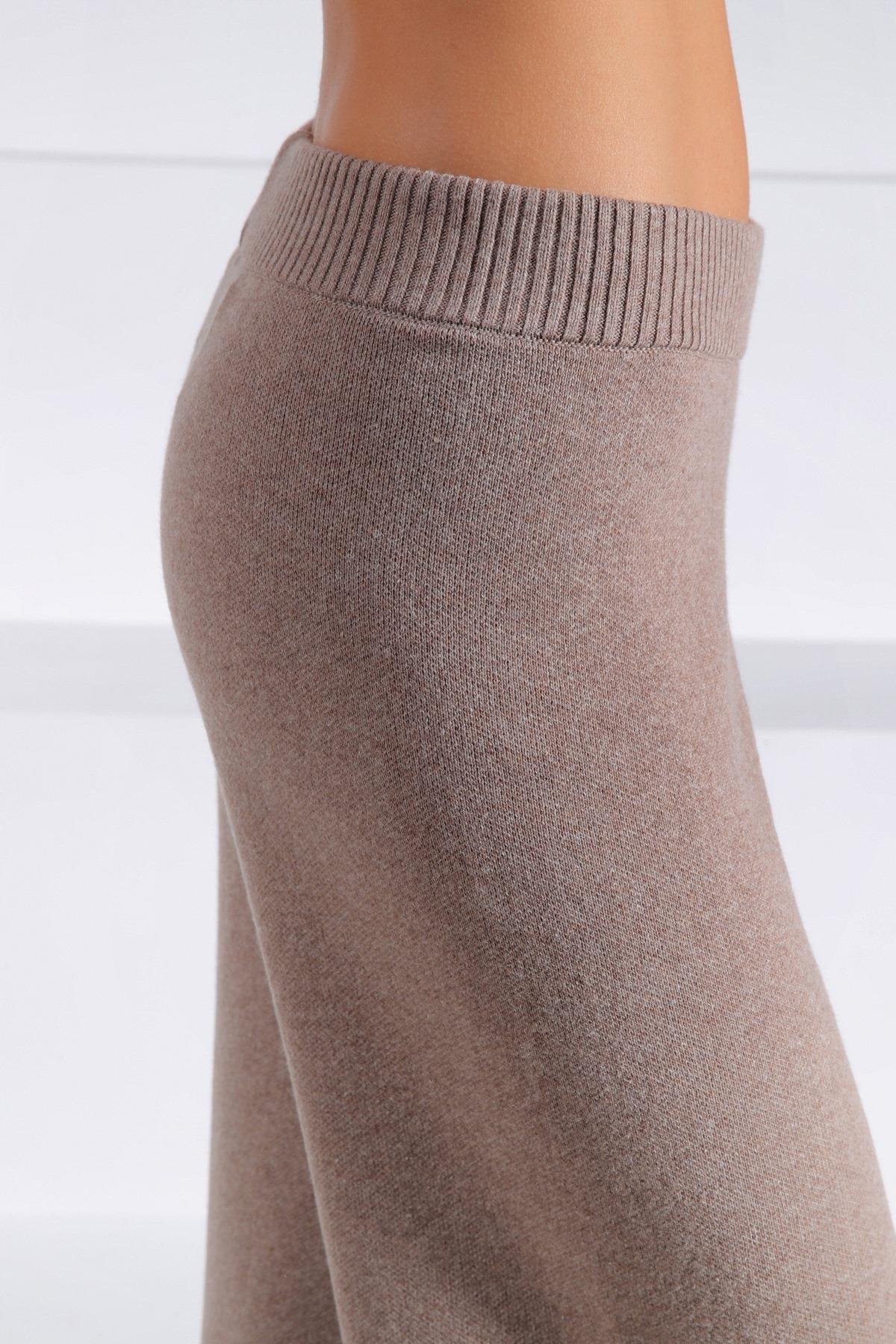 Ferraro Vizon Bol Paça Kaşmirli Kadın Triko Pantolon