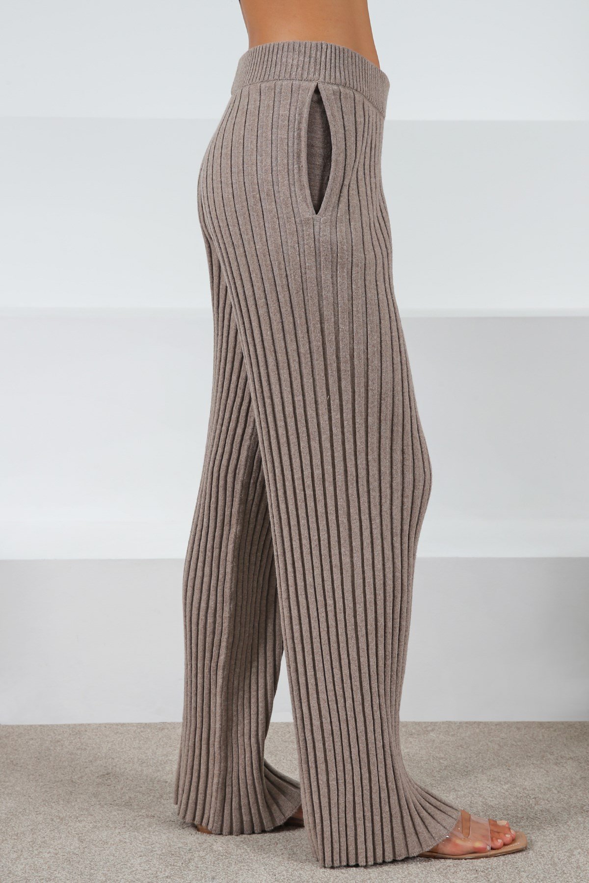 Ferraro Vizon Cepli Bol Paça Kaşmirli Kadın Triko Pantolon