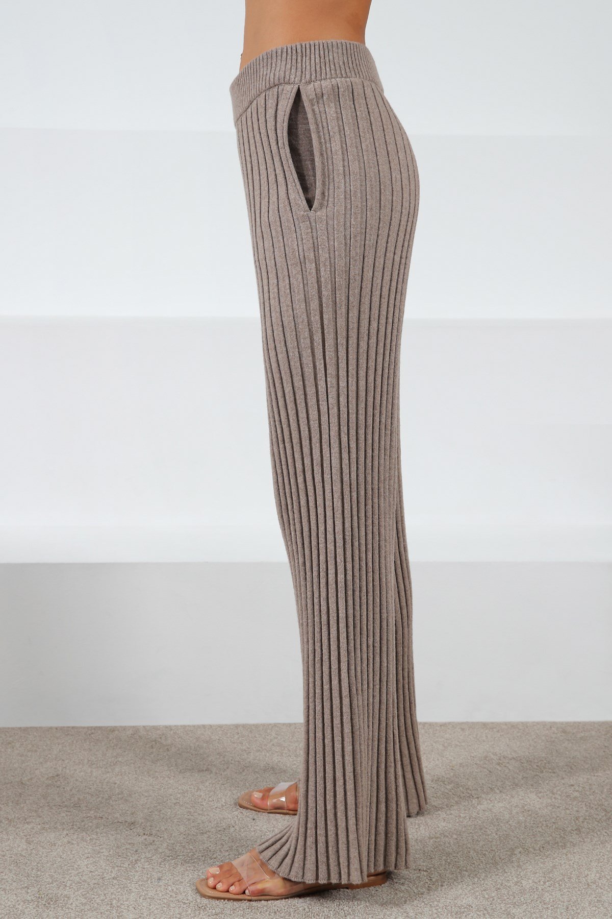 Ferraro Vizon Cepli Bol Paça Kaşmirli Kadın Triko Pantolon