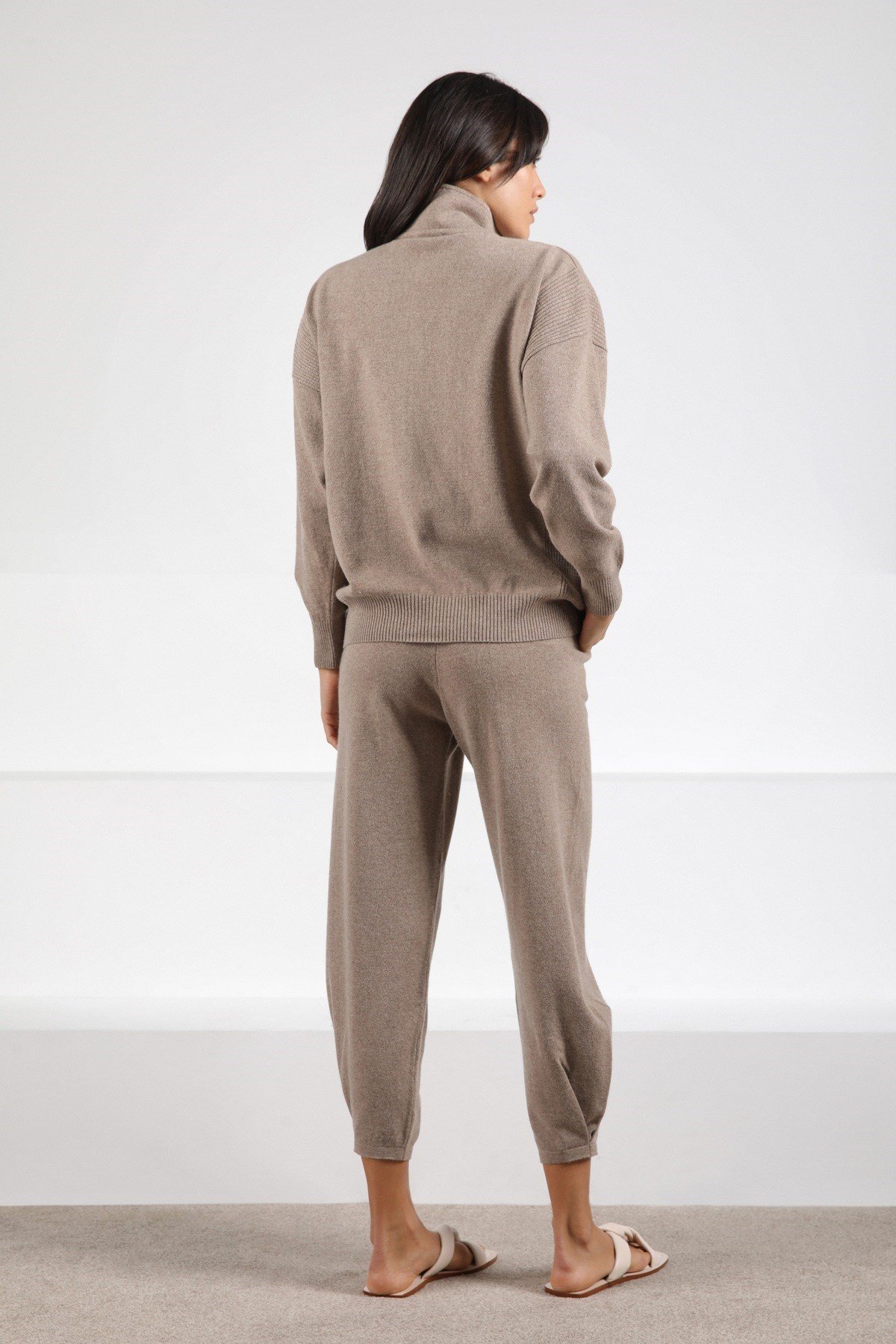 Ferraro Vizon Fermuarlı Kaşmirli Kadın Triko Kazak