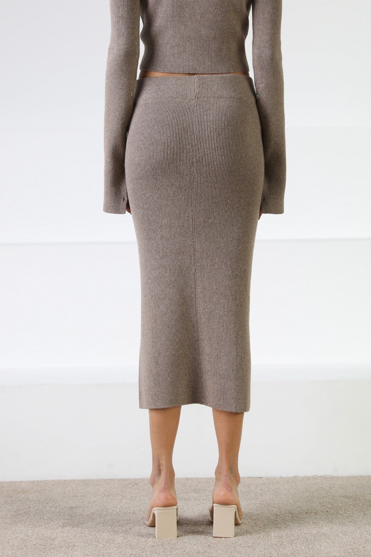 Ferraro Vizon Fitilli Kaşmirli Kadın Triko Etek