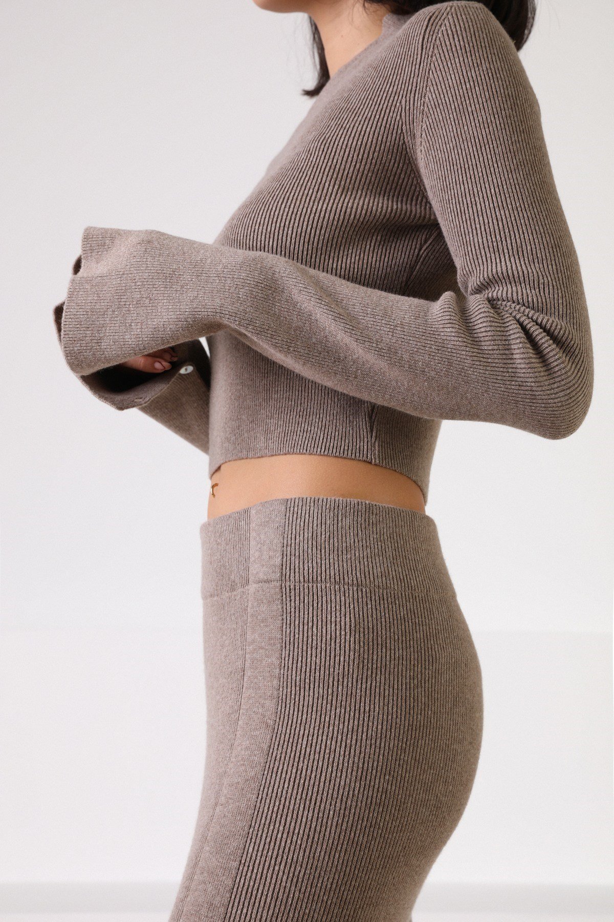 Ferraro Vizon Fitilli Kaşmirli Kadın Triko Etek