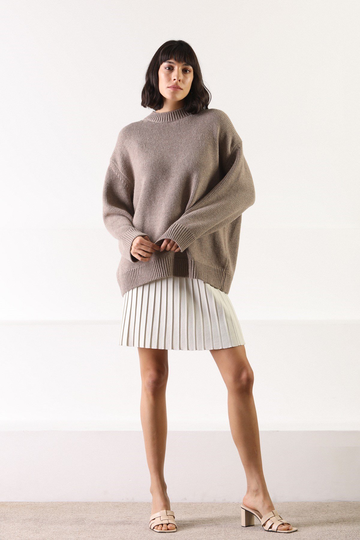 Ferraro Vizon Uzun Kollu Bisiklet Yaka Kaşmirli Kadın Triko Kazak