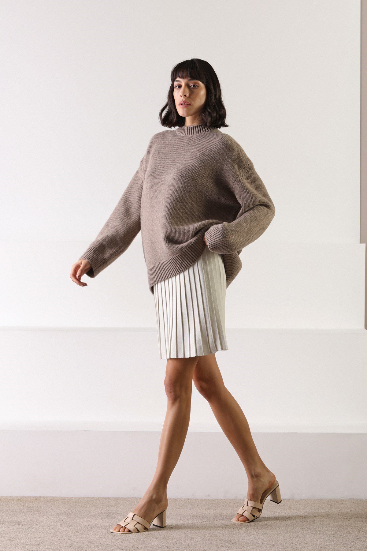 Ferraro Vizon Uzun Kollu Bisiklet Yaka Kaşmirli Kadın Triko Kazak