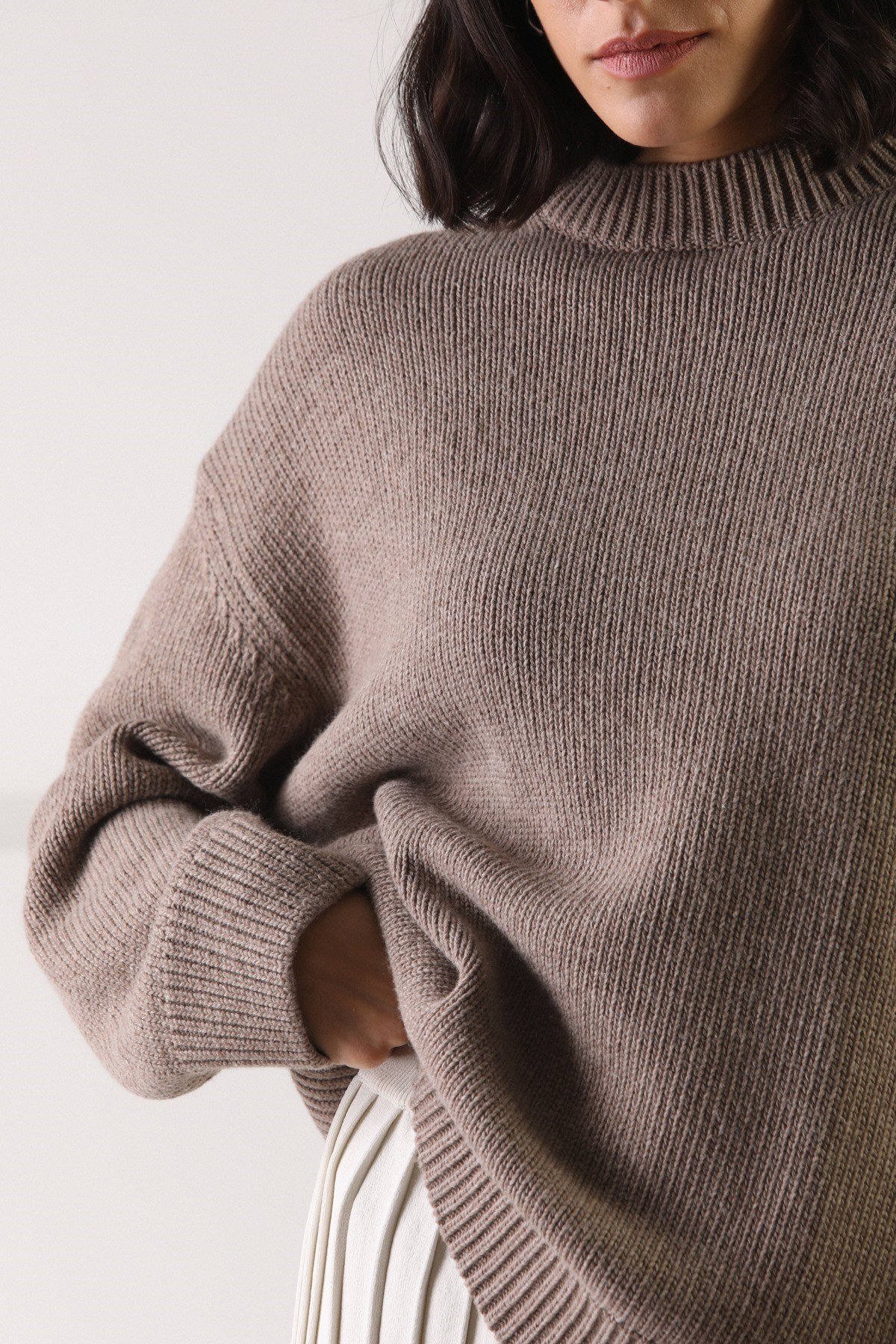 Ferraro Vizon Uzun Kollu Bisiklet Yaka Kaşmirli Kadın Triko Kazak