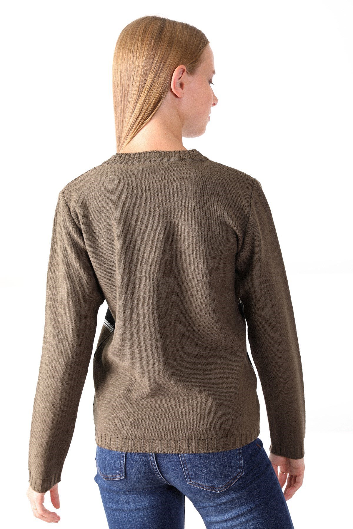 Ferraro Vizon V Yaka Yünlü Kadın Triko Kazak